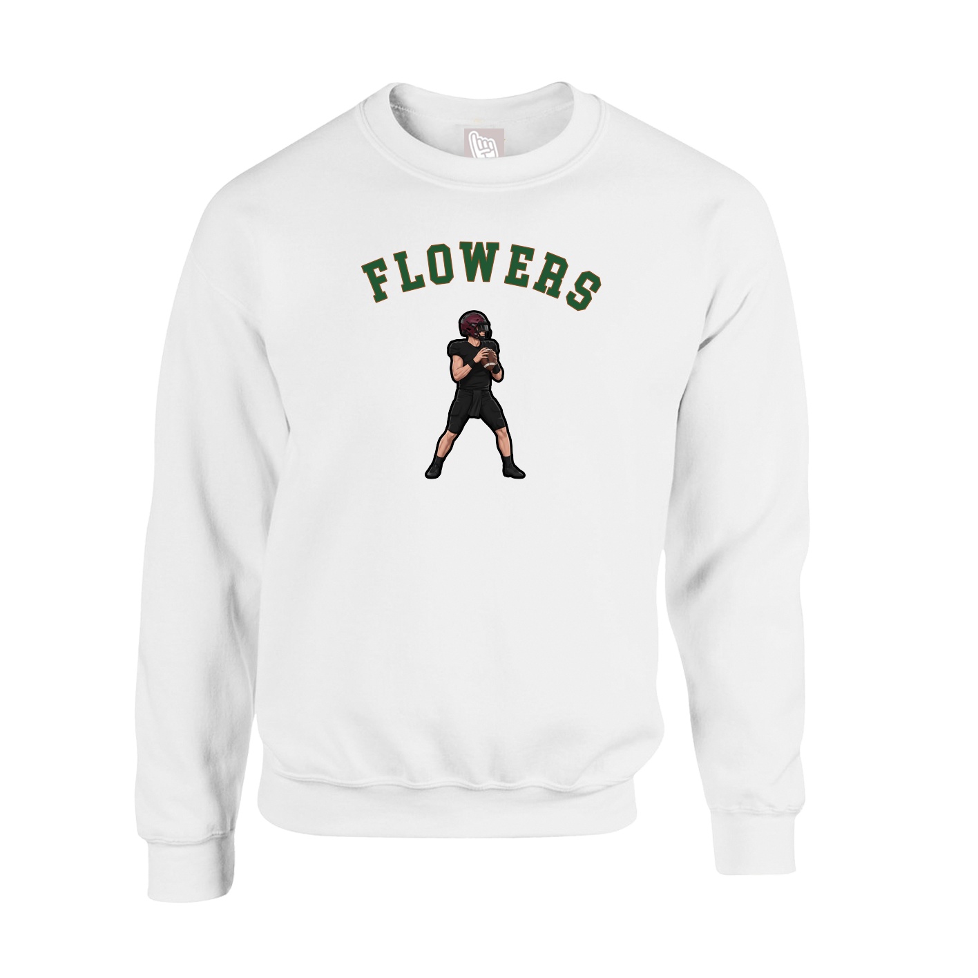 Fleece Crew — Shirsey Arch in White