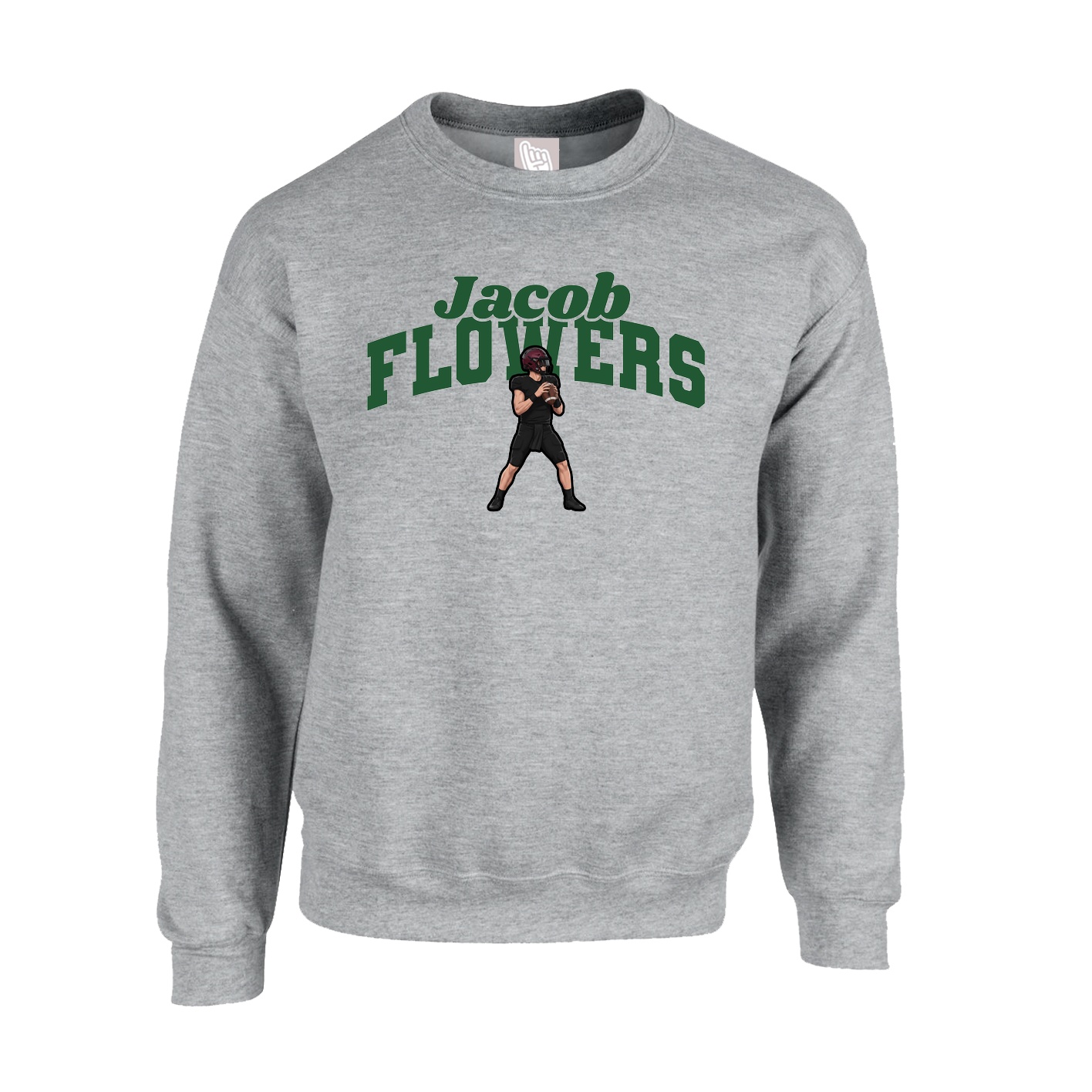 Fleece Crew — Signature Arch in Grey