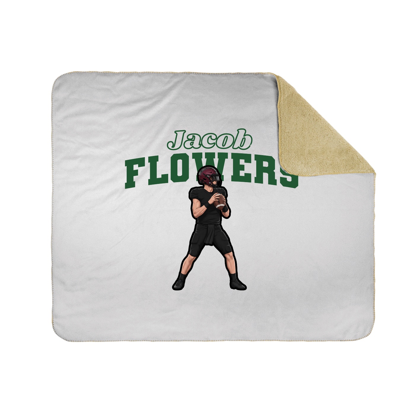 Throw Blanket — Name Arch in White