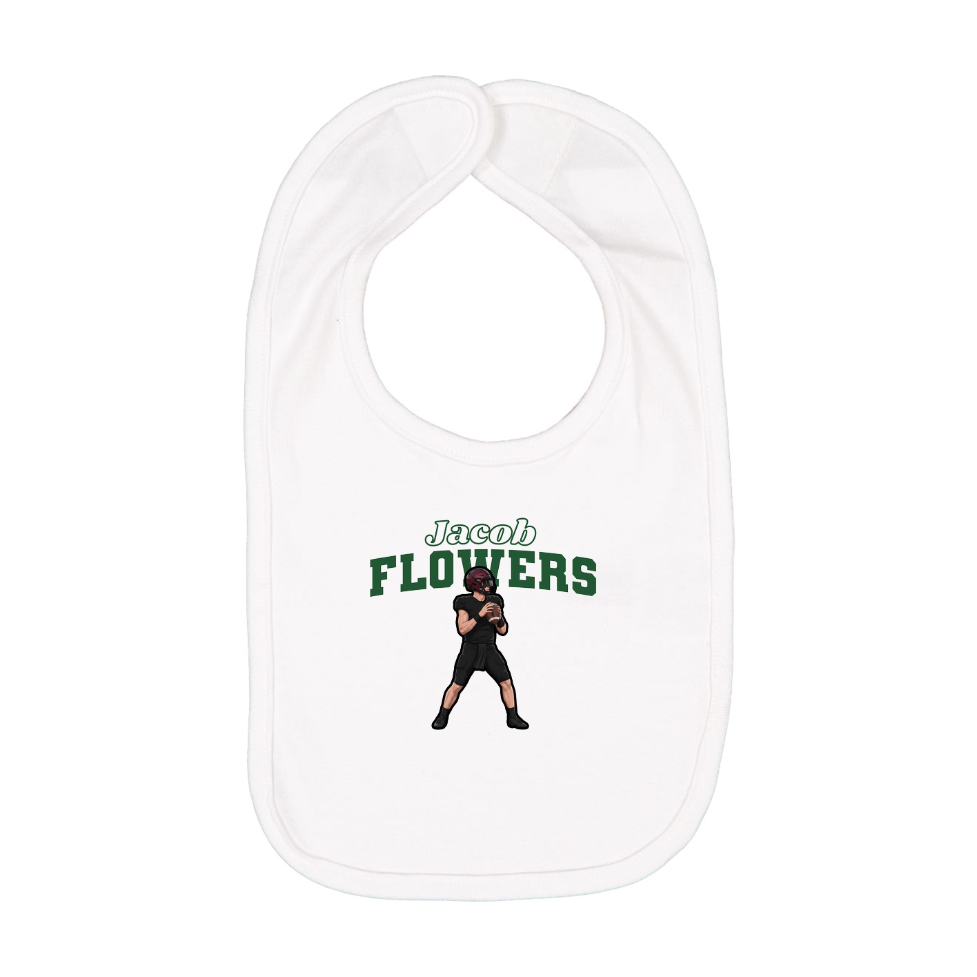 Infant Bib — Name Arch in White