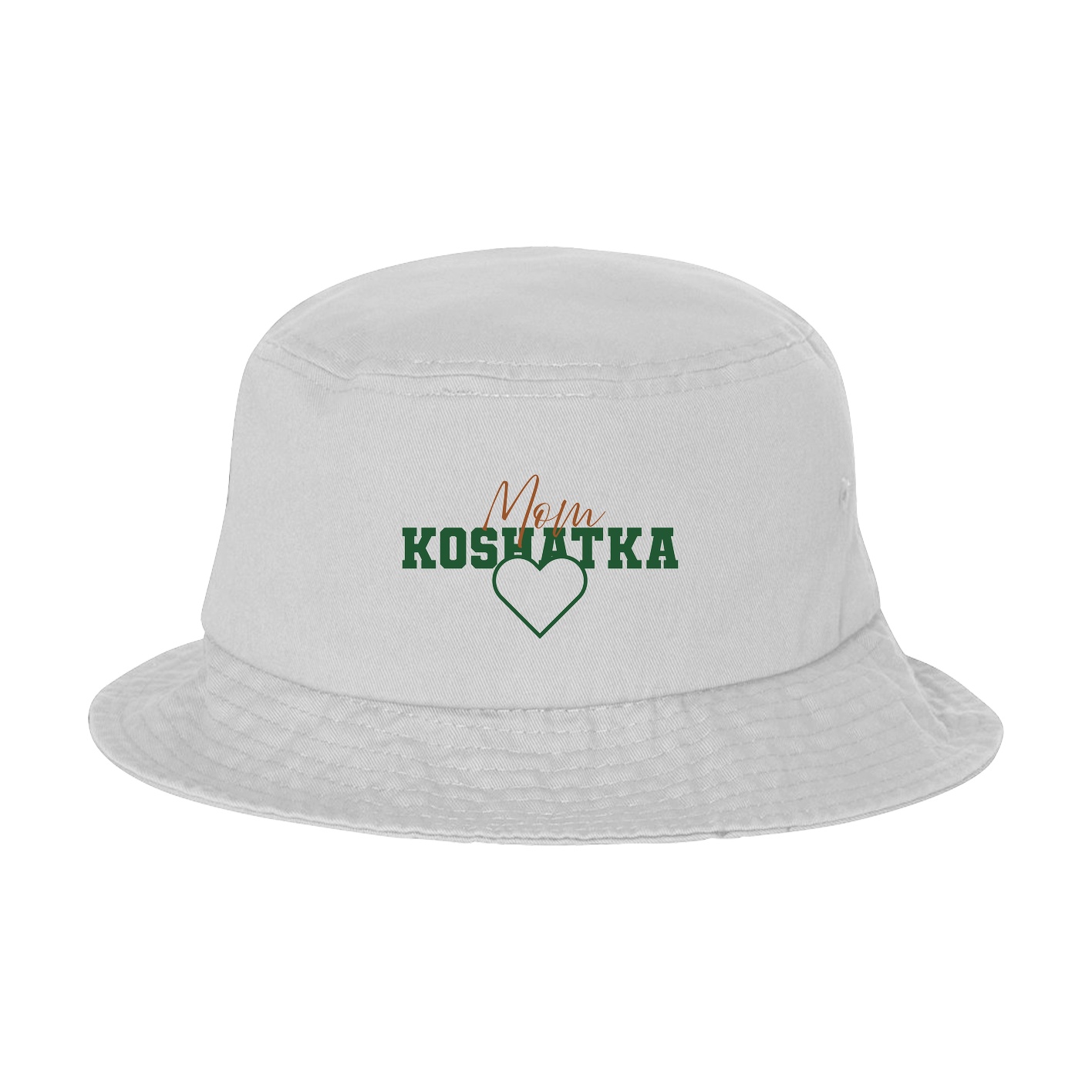 Bucket Cap — Mothers Day Heart in White