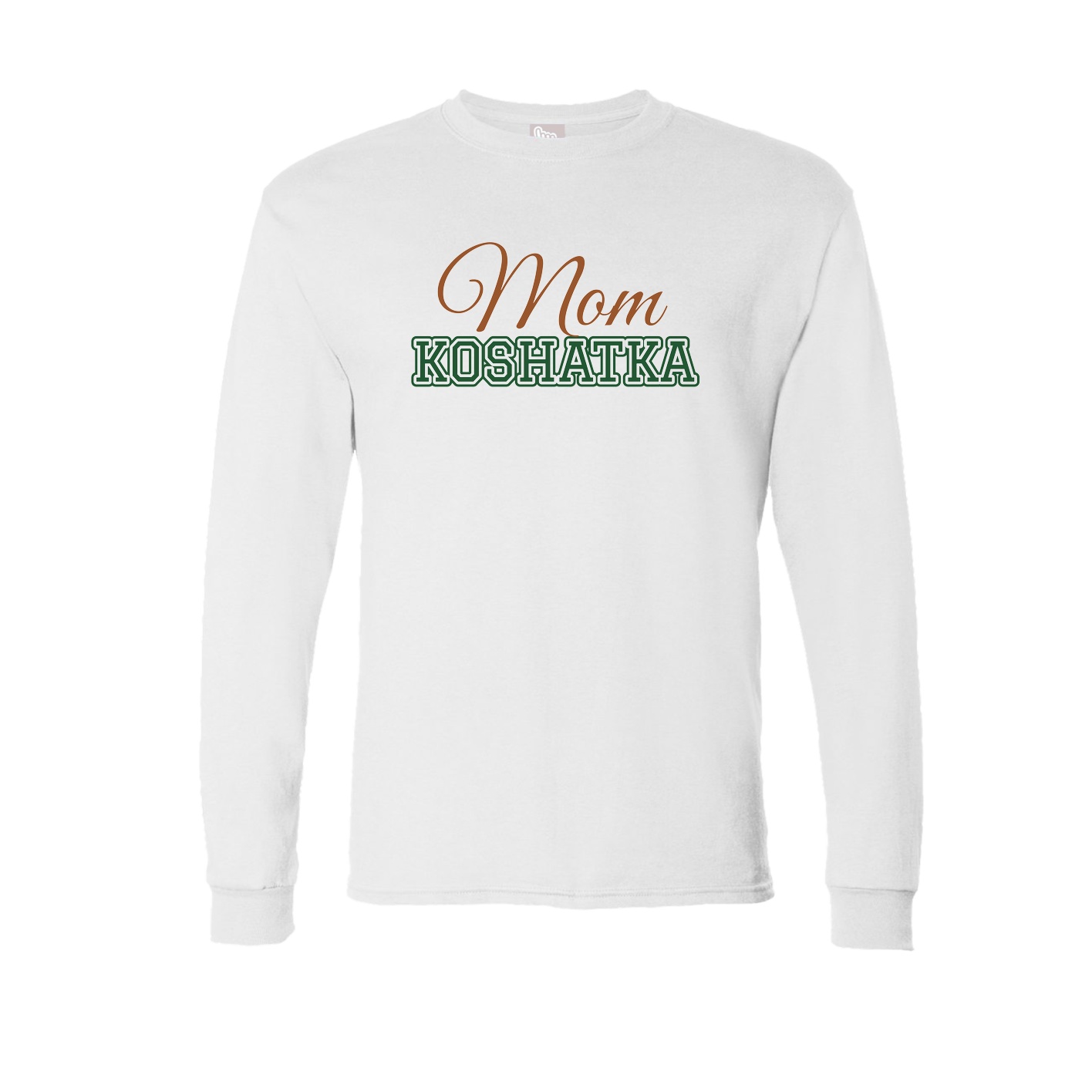 Long Sleeve Tee — Mothers Day Block in White