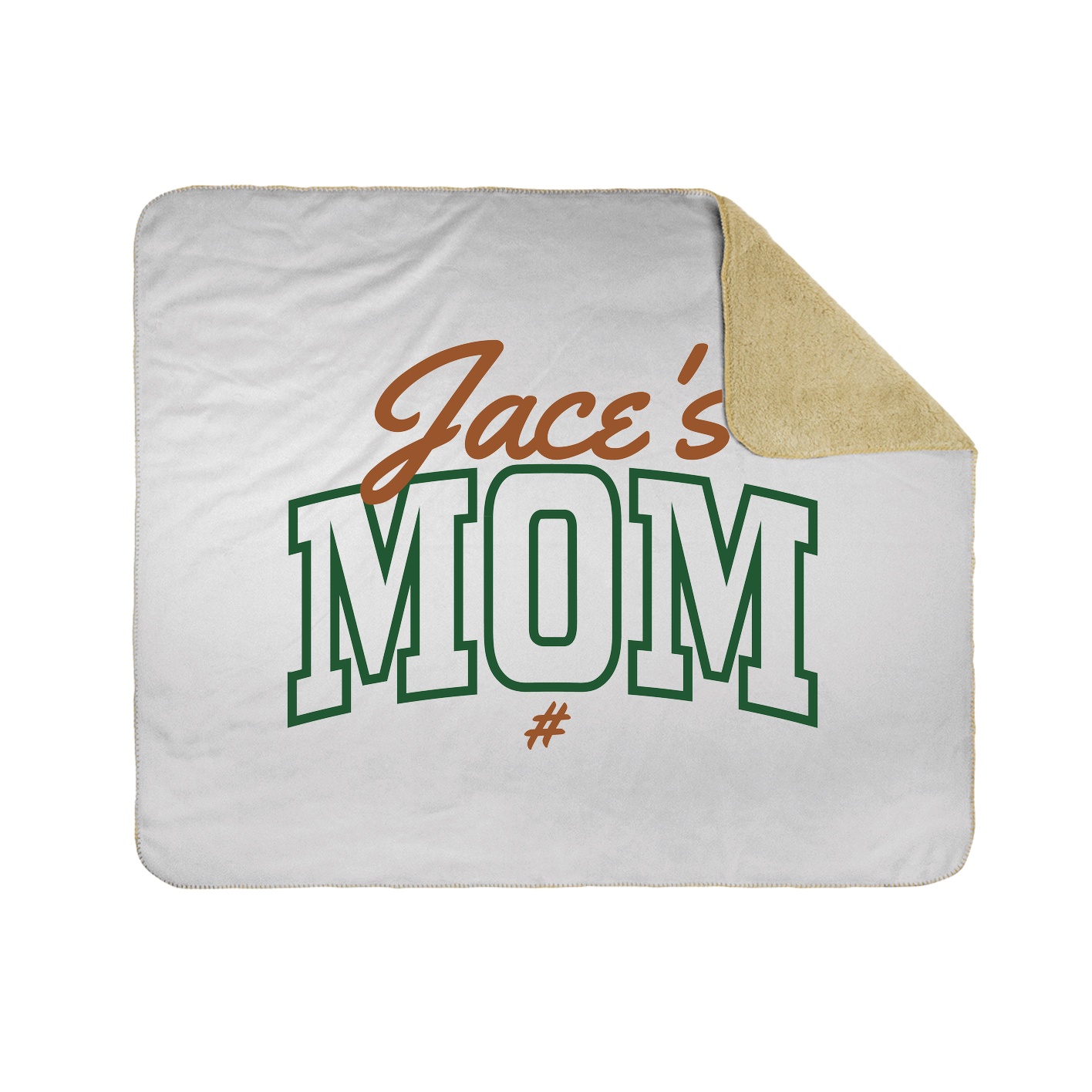Throw Blanket — Mothers Day Arch Script in White