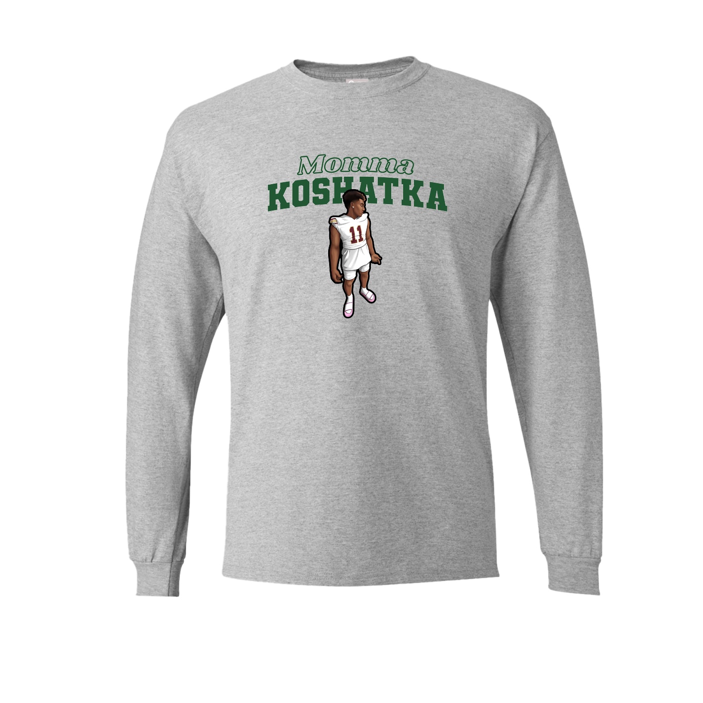 Long Sleeve Tee — Mothers Day Block in Grey