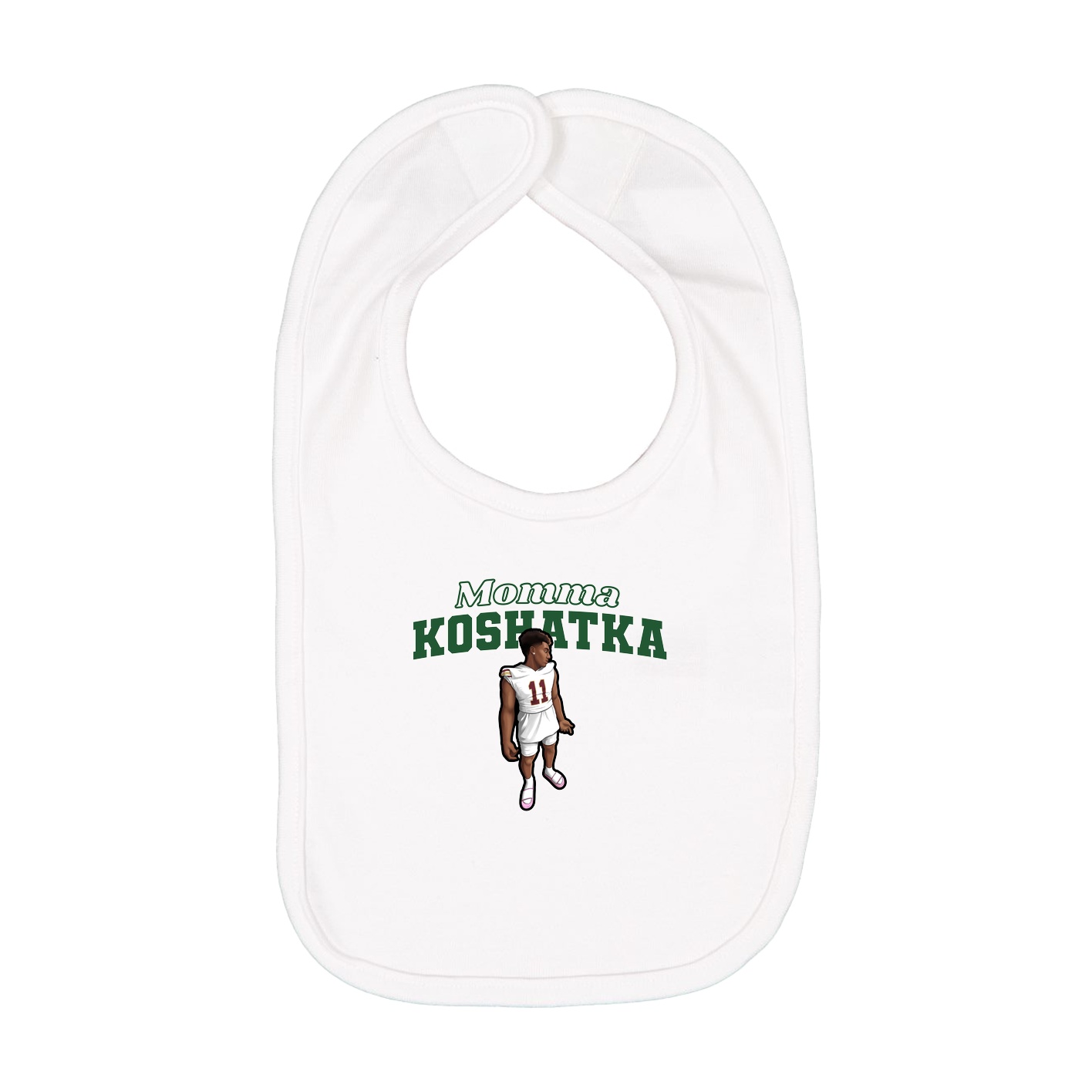 Infant Bib — Mothers Day Block in White