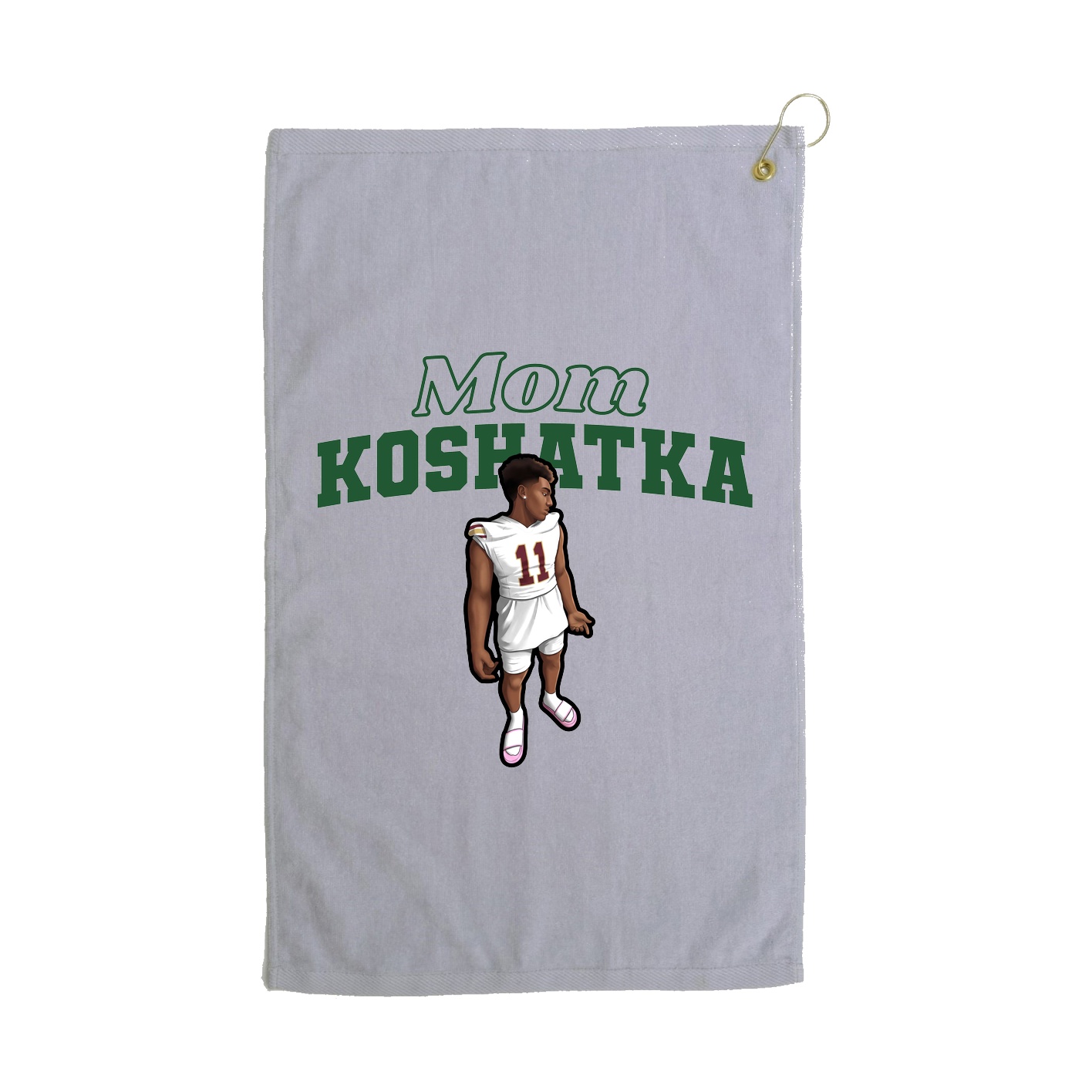 Golf Towel — Mothers Day Block in Grey