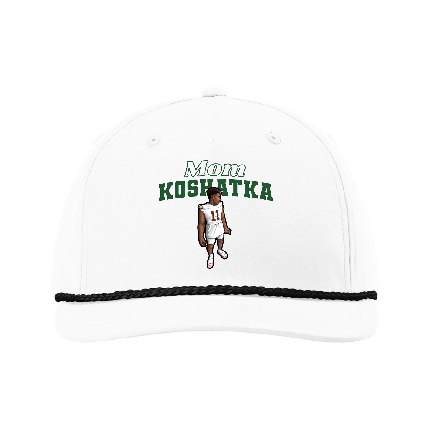 Five-Panel Classic Rope Cap — Mothers Day Block in White