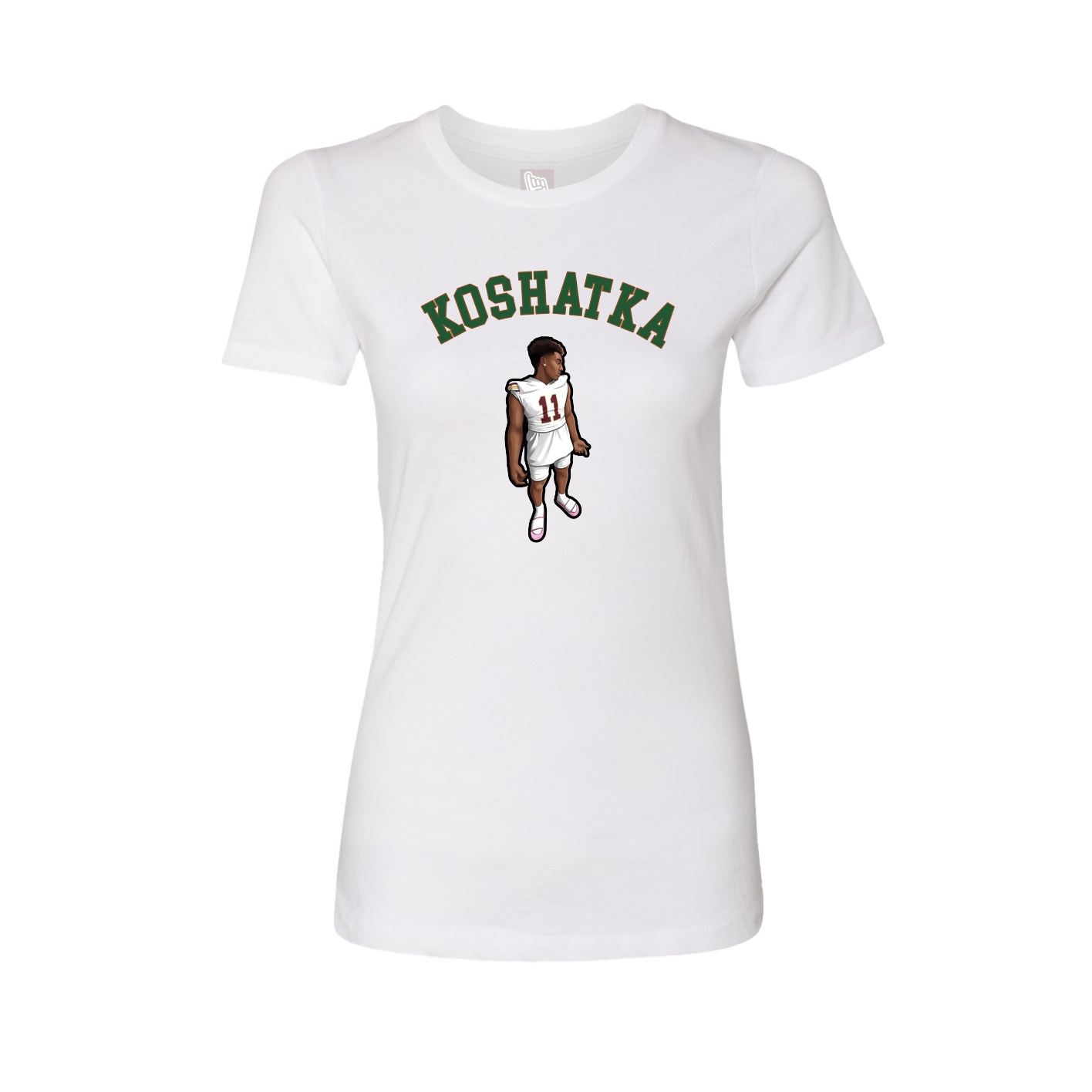 Fitted Women's Tee — Shirsey Arch in White
