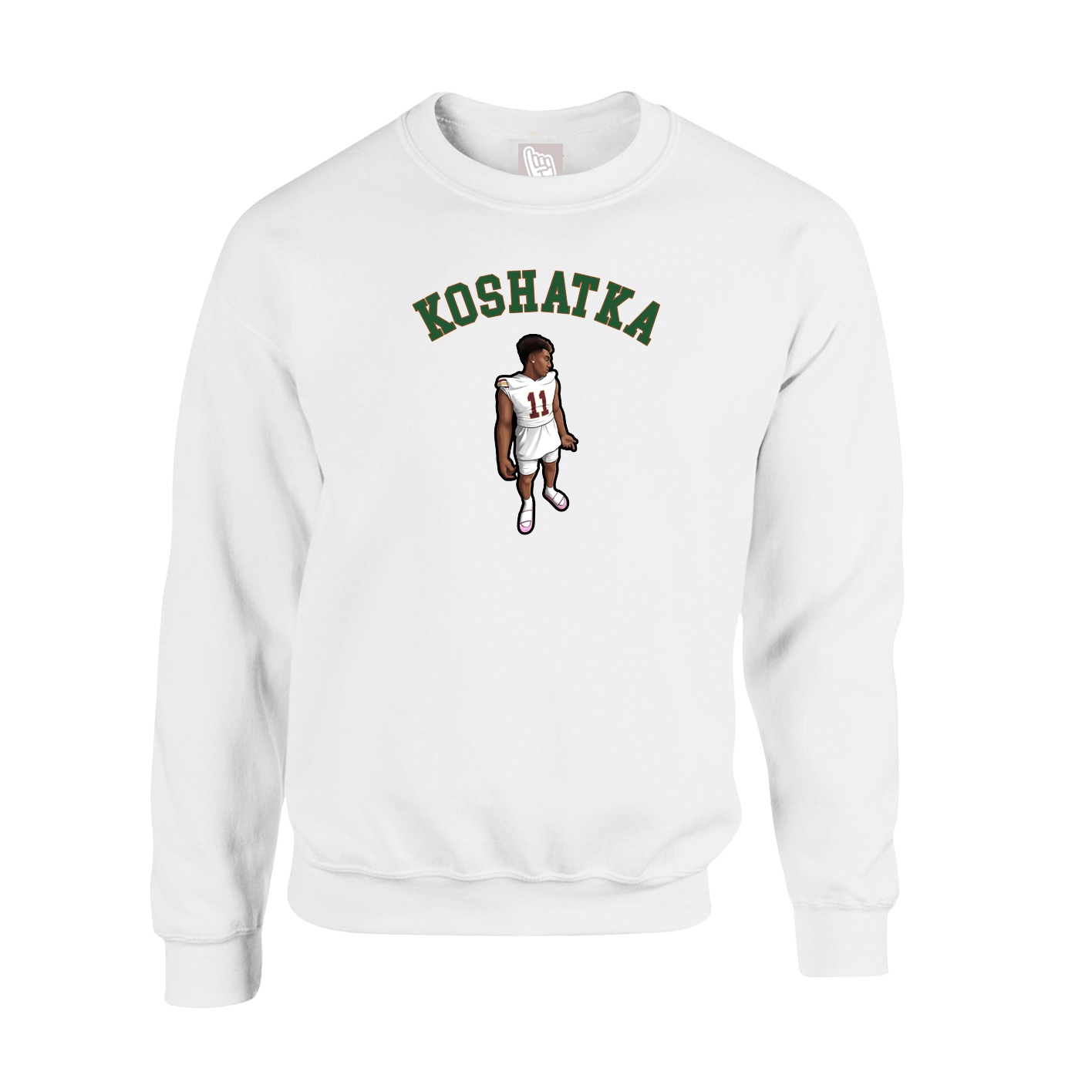 Fleece Crew — Shirsey Arch in White