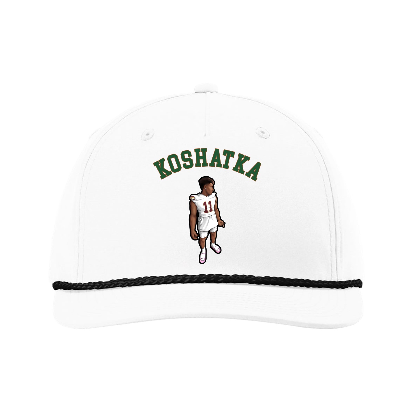 Five-Panel Classic Rope Cap — Shirsey Arch in White