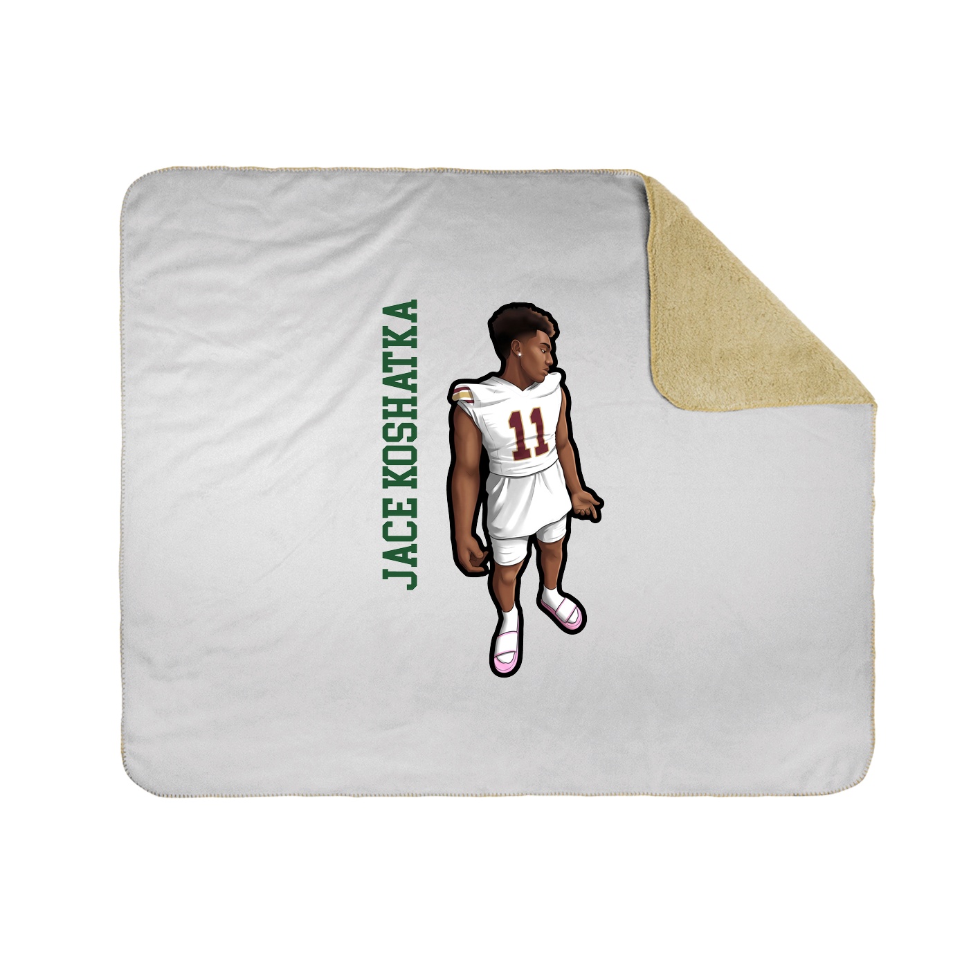 Throw Blanket — Name Vertical in White