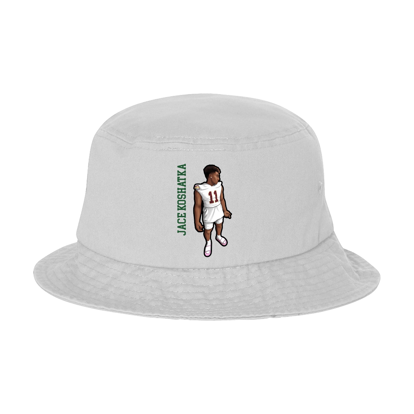 Bucket Cap — Name Vertical in White