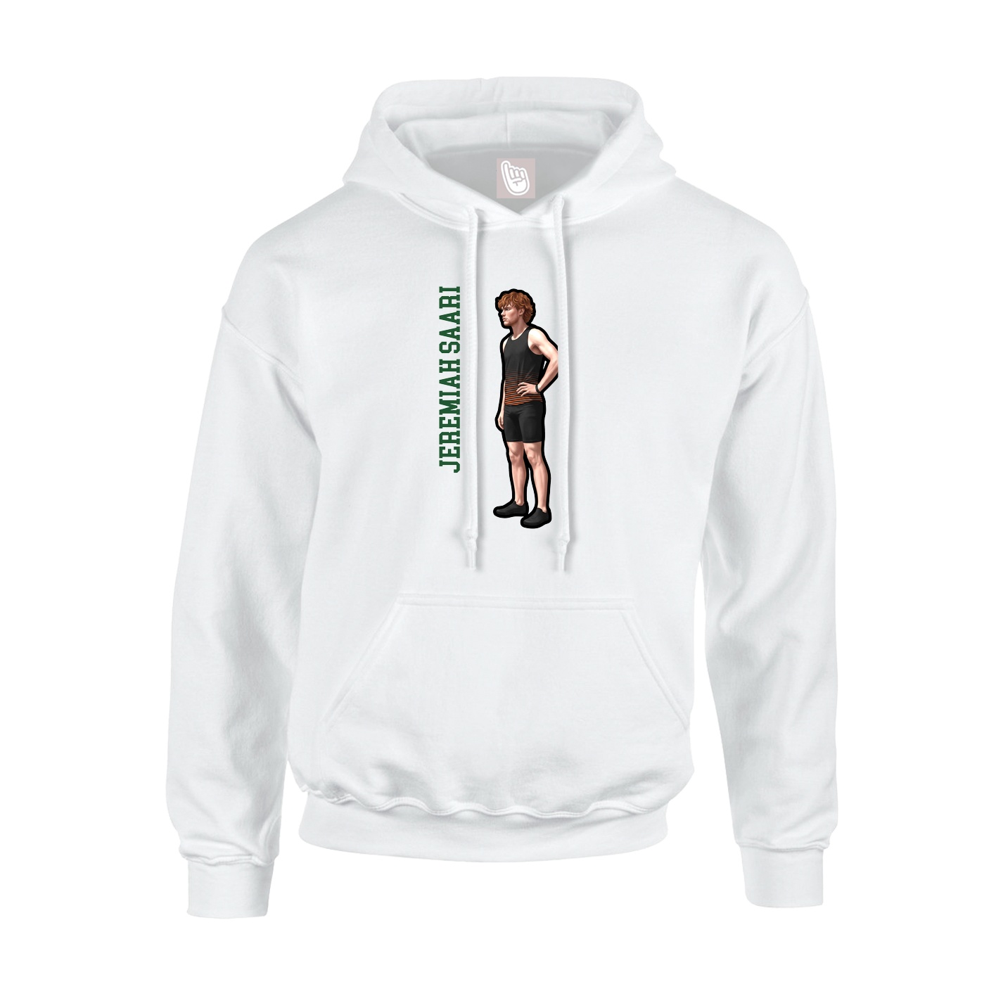 Youth Hoodie — Name Vertical in White