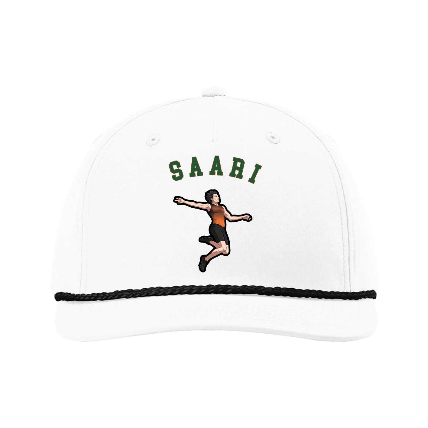 Five-Panel Classic Rope Cap — Shirsey Arch in White