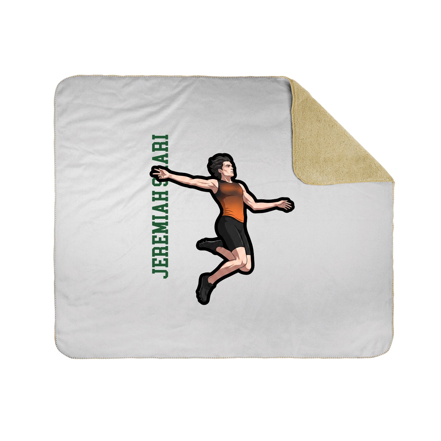 Throw Blanket — Name Vertical in White