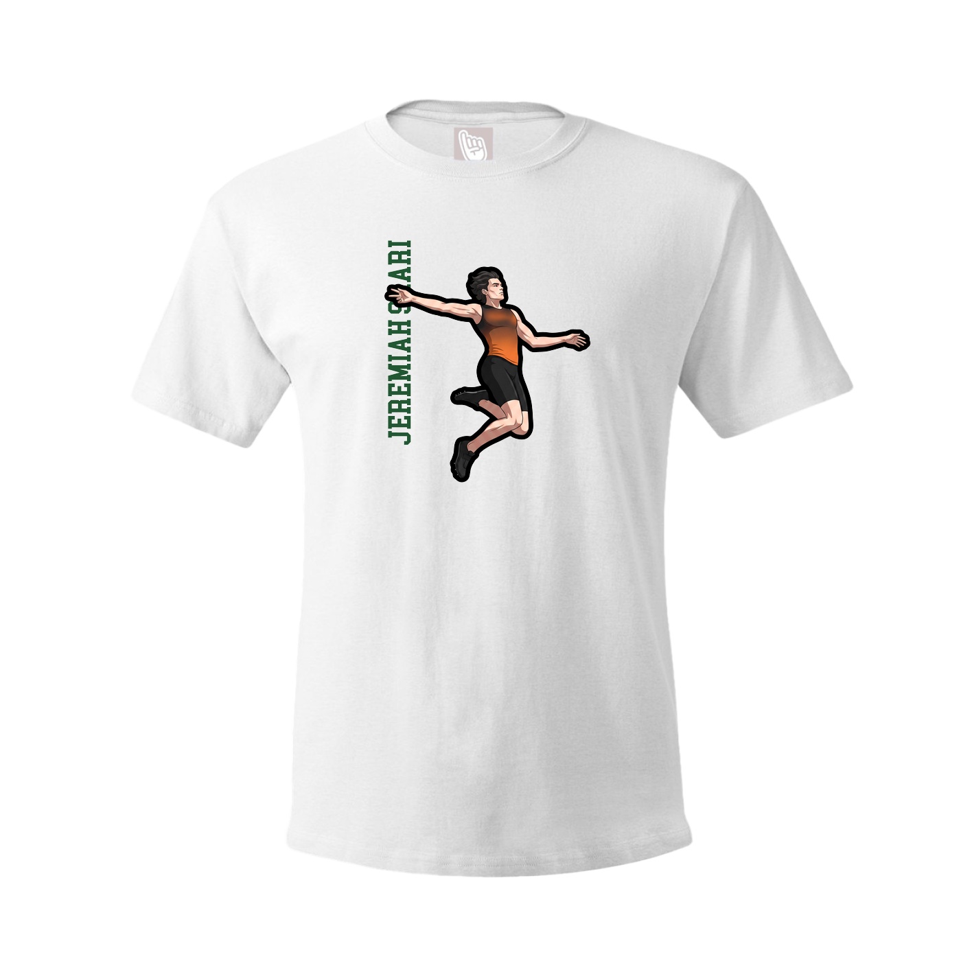 Youth Tee — Name Vertical in White