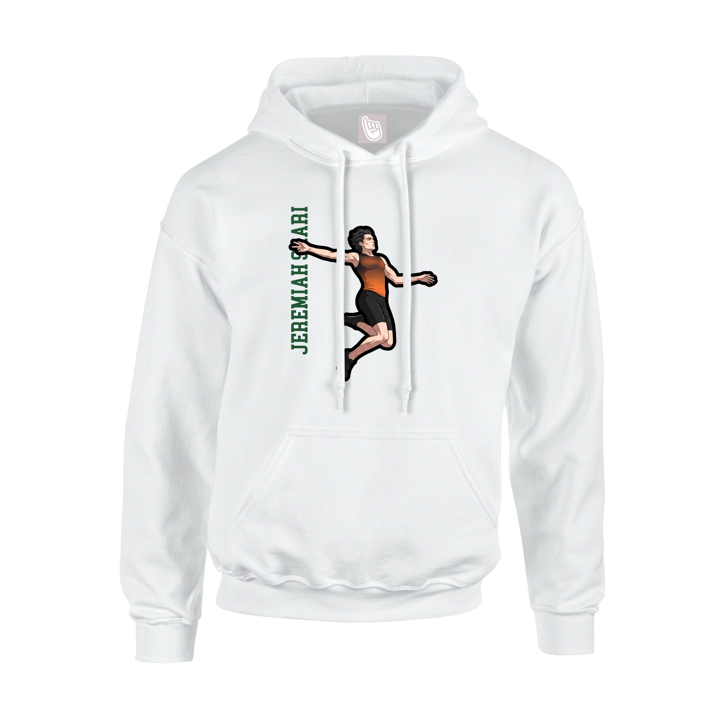 Hoodie — Name Vertical in White