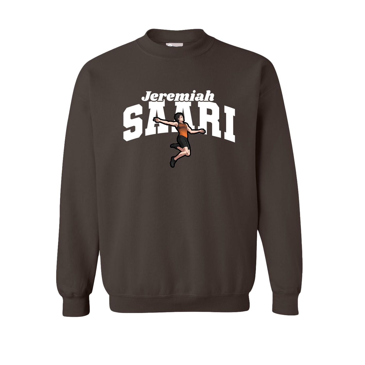 Fleece Crew — Signature Arch in Brown