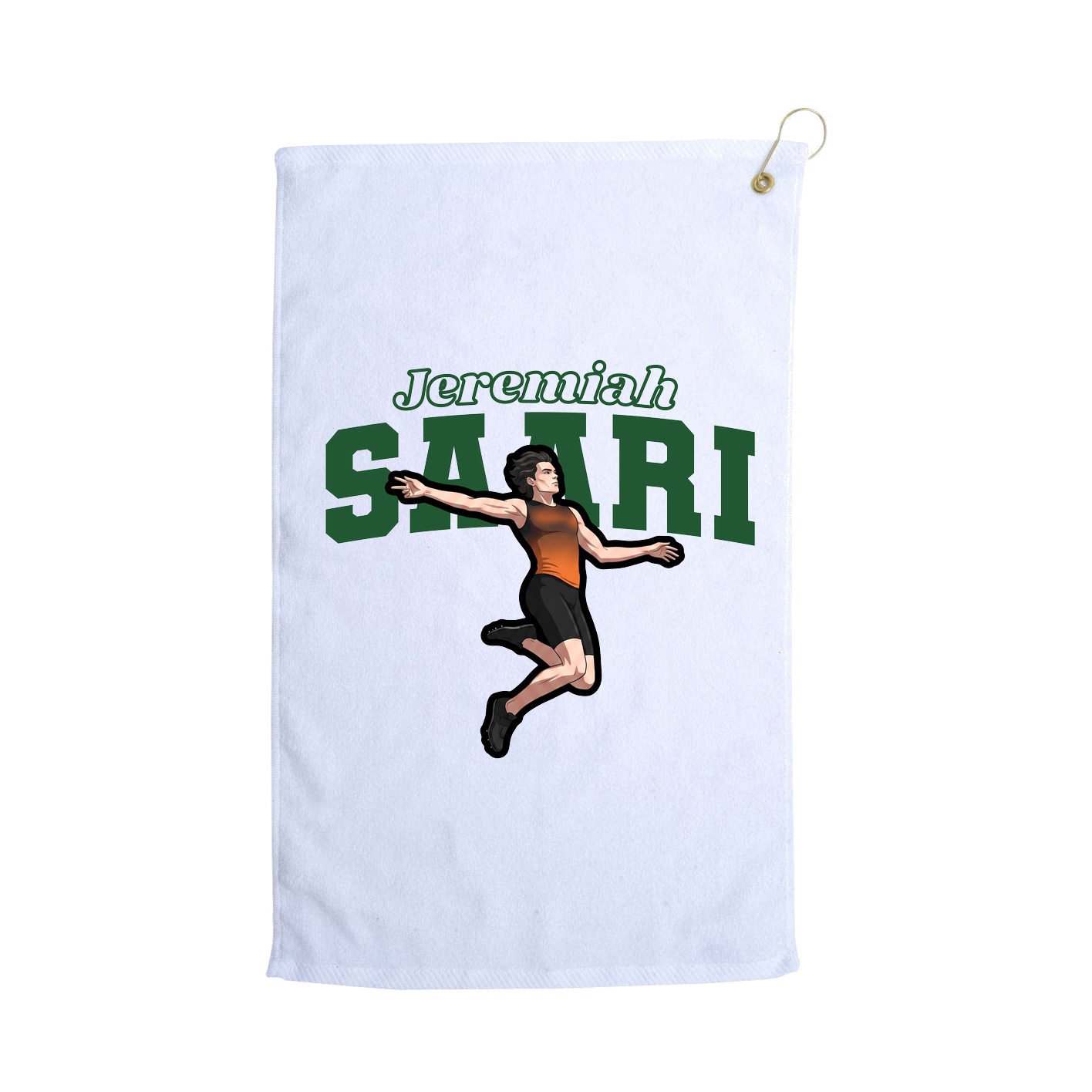 Golf Towel — Name Arch in White