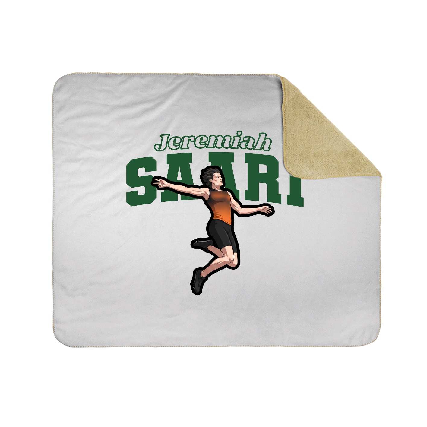 Throw Blanket — Name Arch in White
