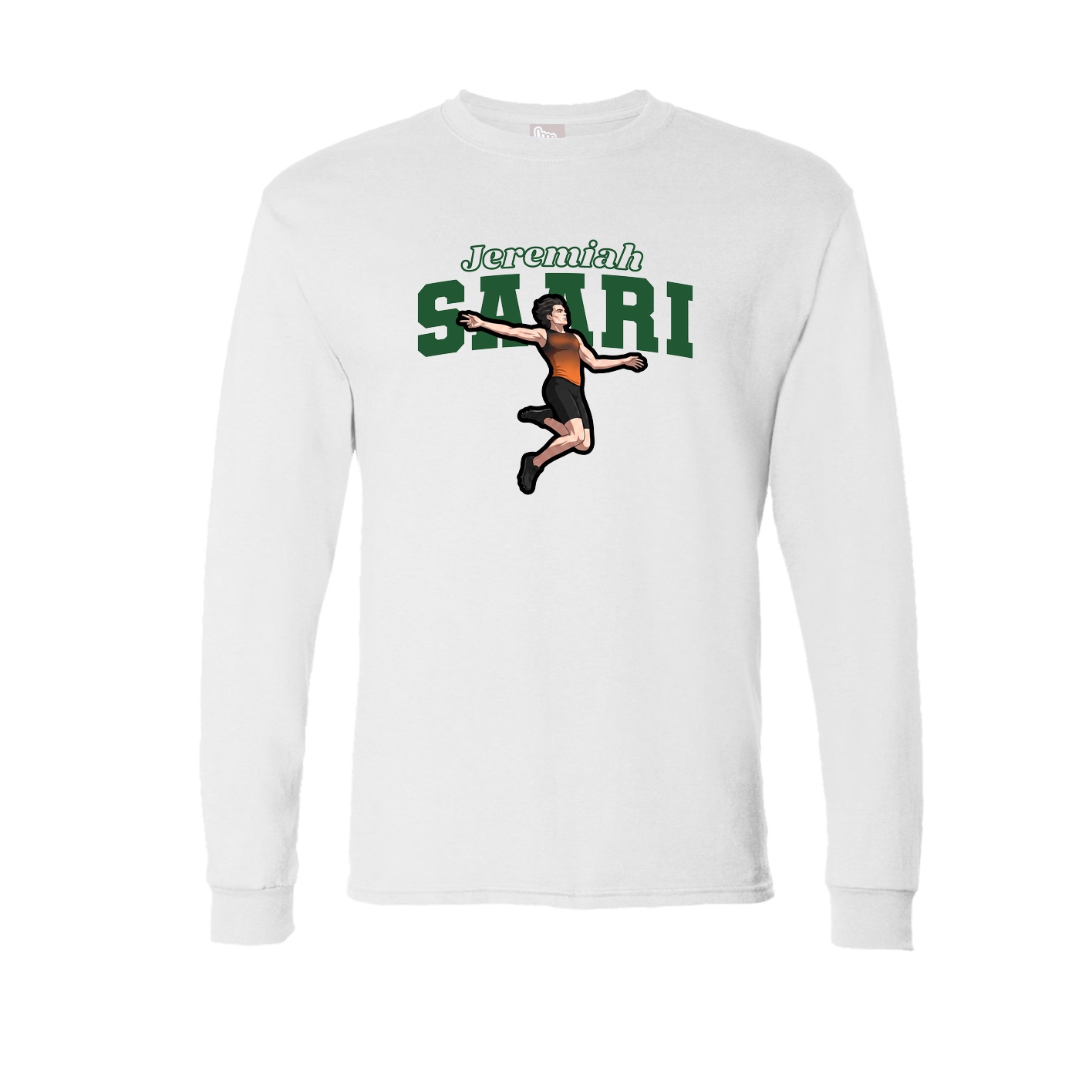 Long Sleeve Tee — Name Arch in White