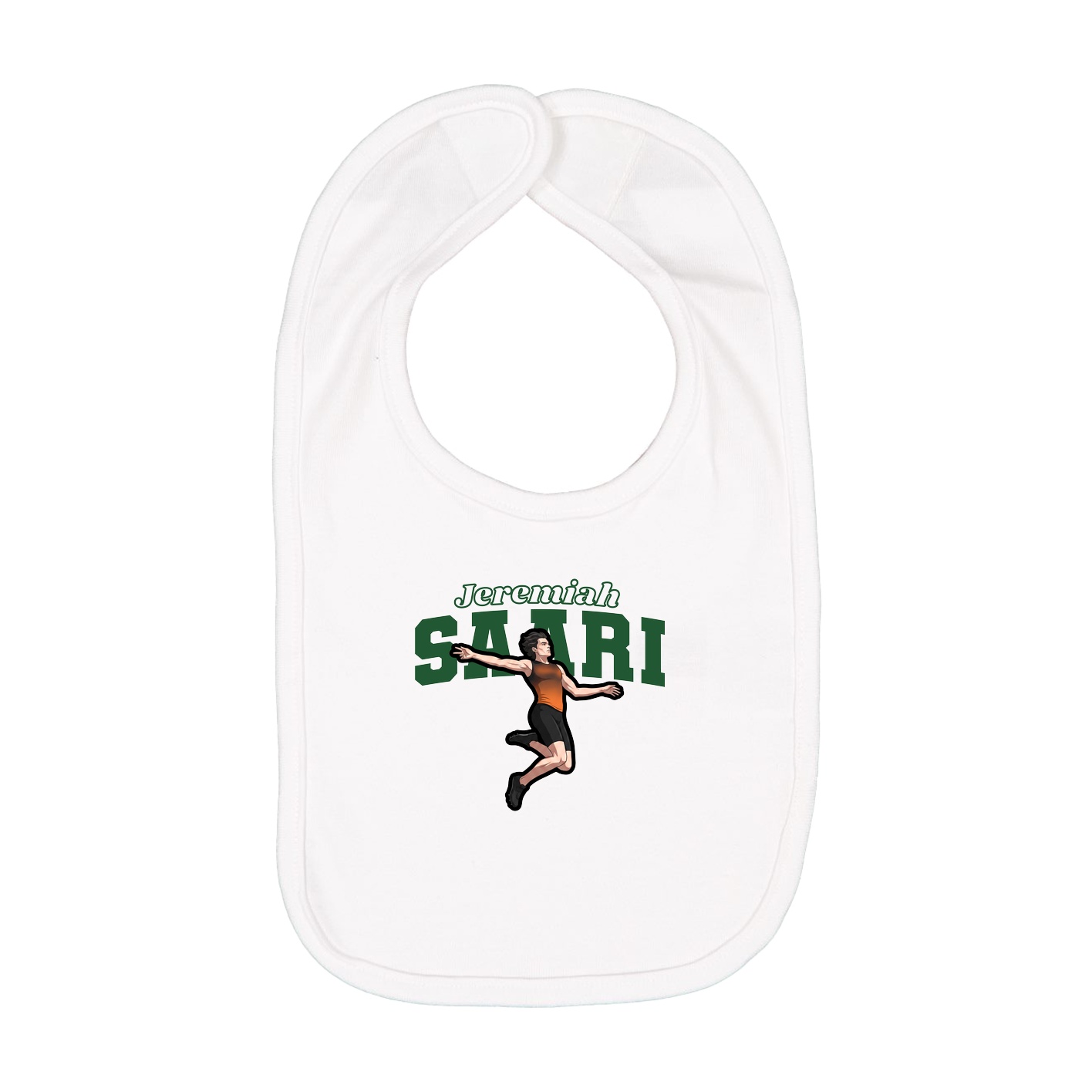 Infant Bib — Name Arch in White