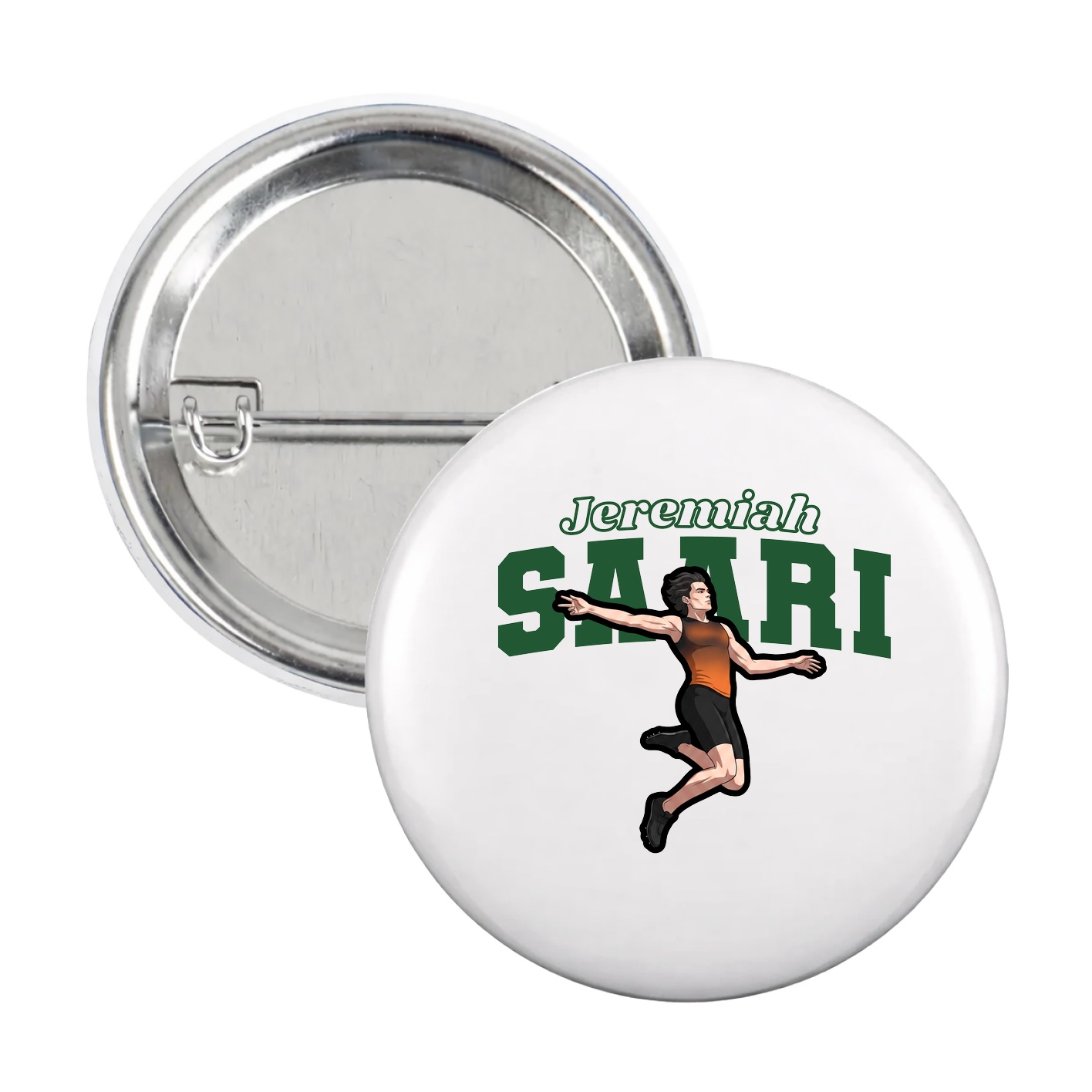 Game Day Button — Name Arch in White