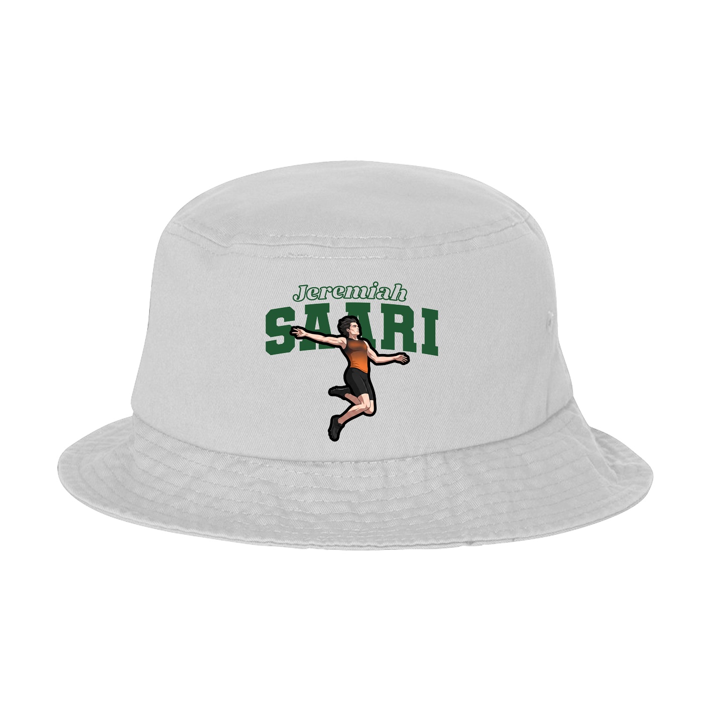 Bucket Cap — Name Arch in White
