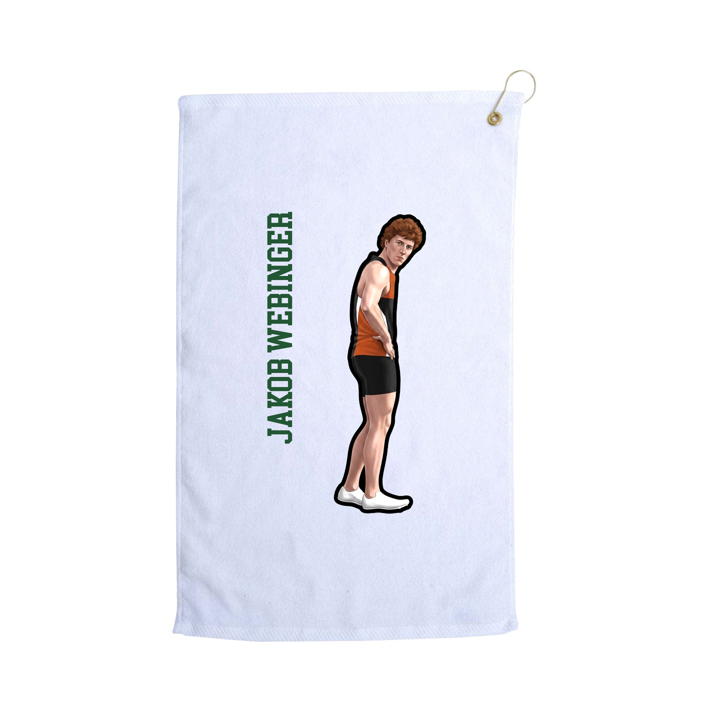 Golf Towel — Name Vertical in White