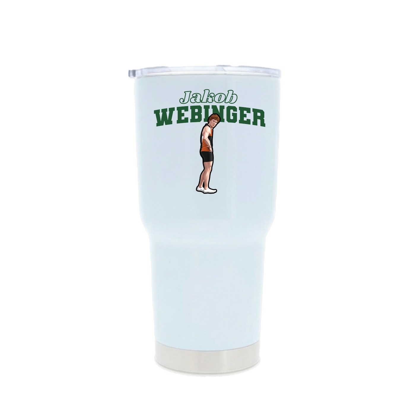 30oz Stainless Steel Tumbler — Name Arch in White