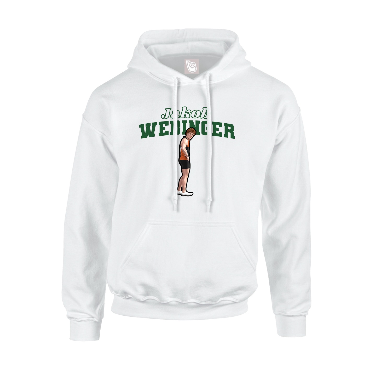 Youth Hoodie — Name Arch in White