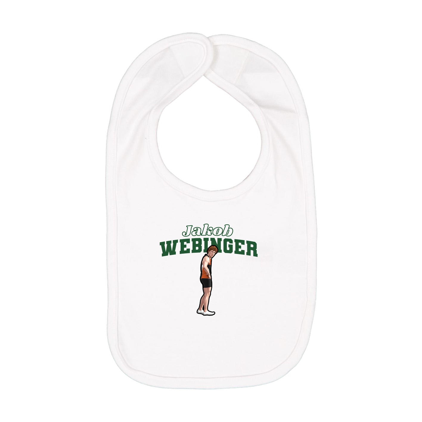 Infant Bib — Name Arch in White