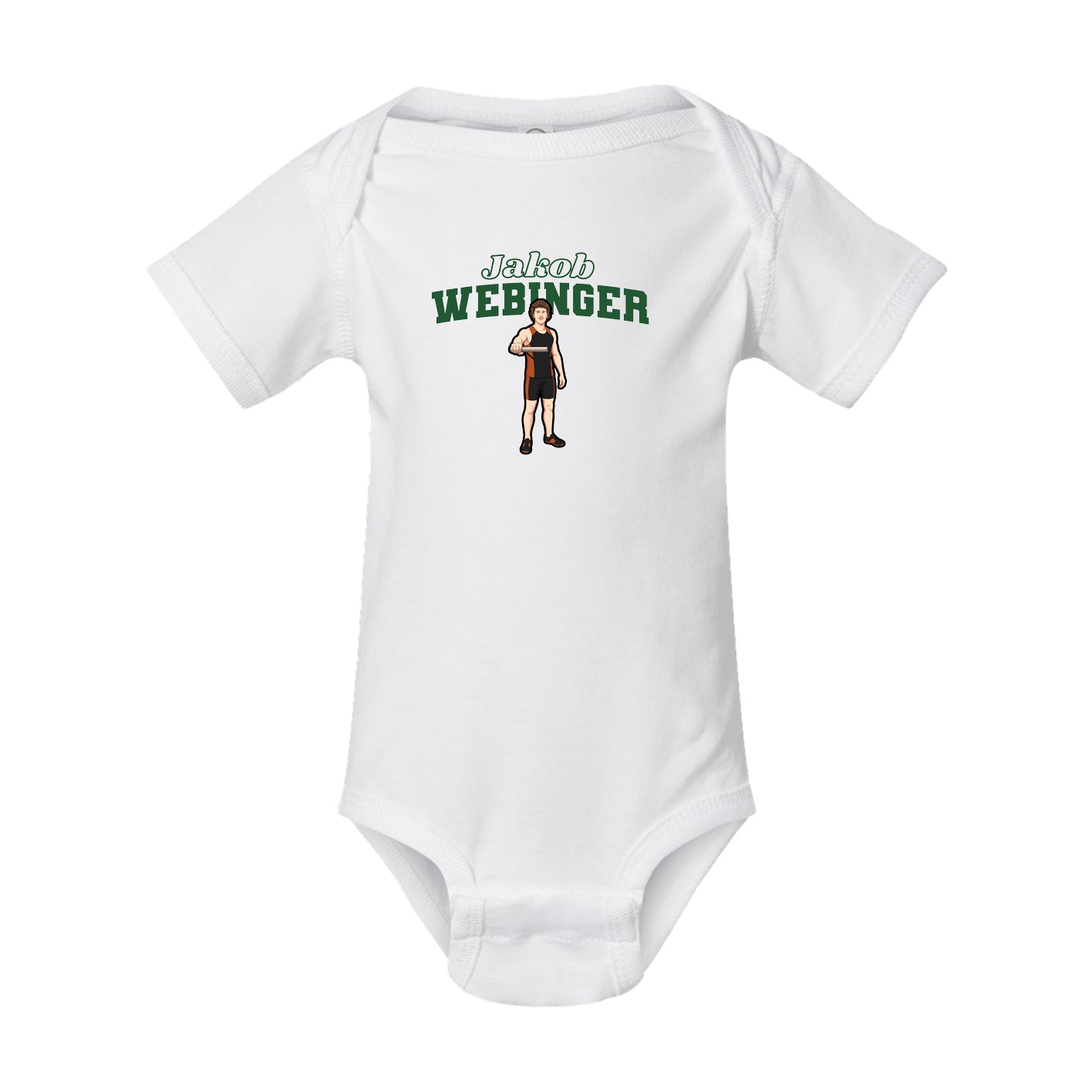 Baby Onesie — Name Arch in White