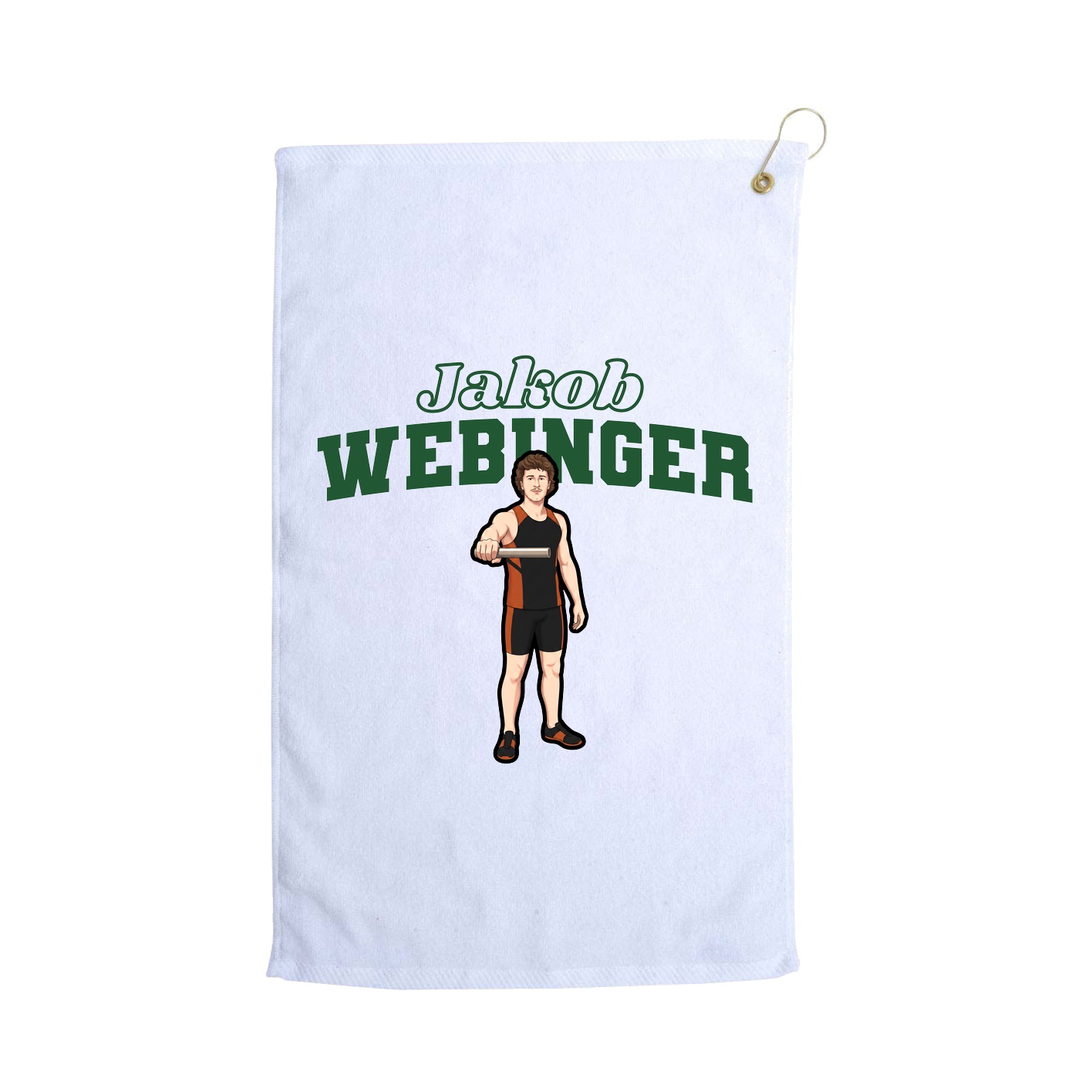 Golf Towel — Name Arch in White