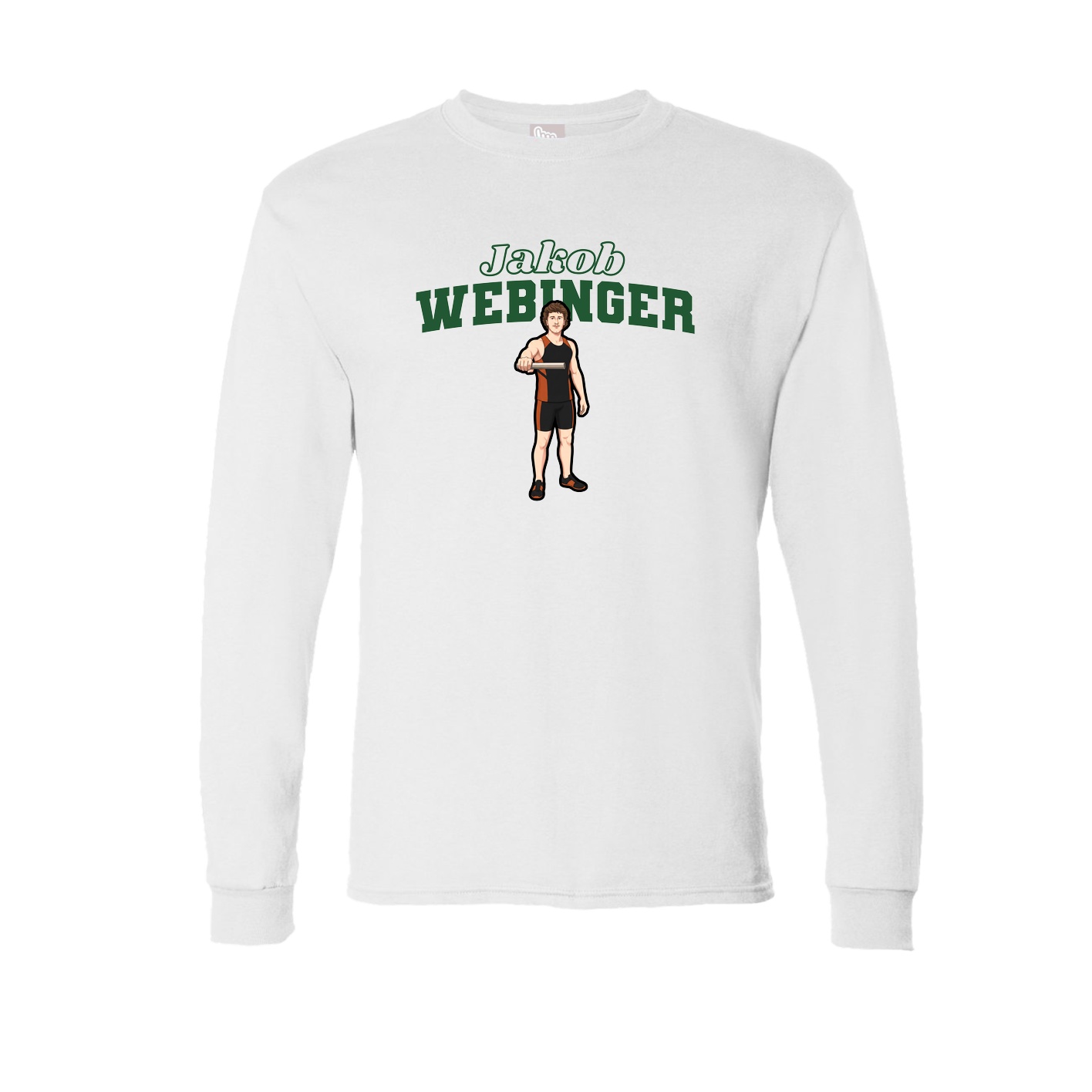 Long Sleeve Tee — Name Arch in White