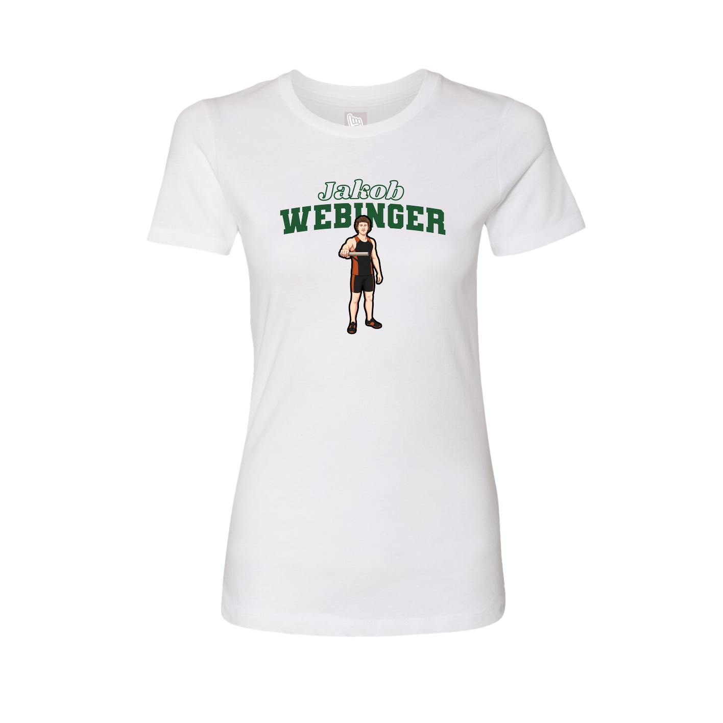 Fitted Women's Tee — Name Arch in White