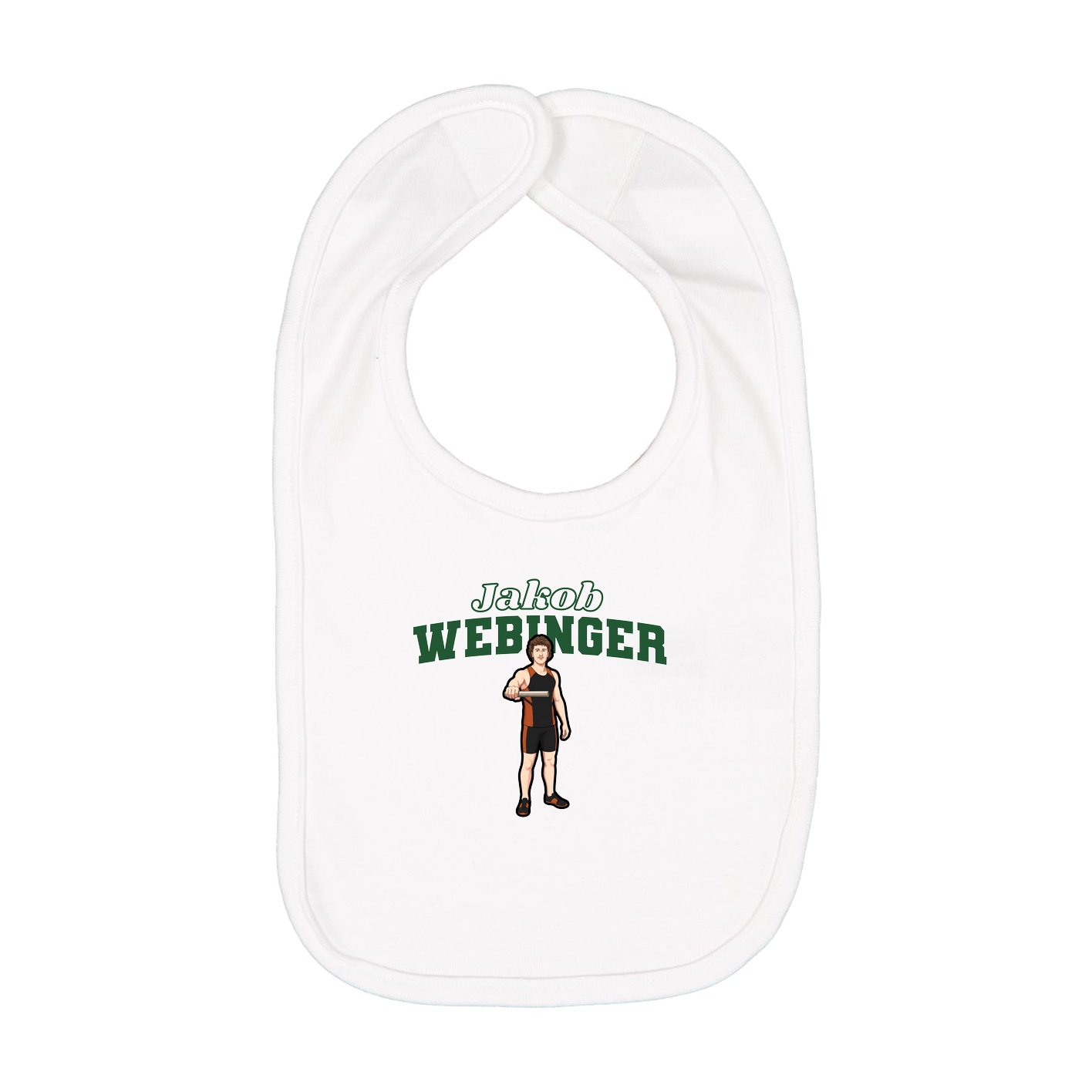 Infant Bib — Name Arch in White