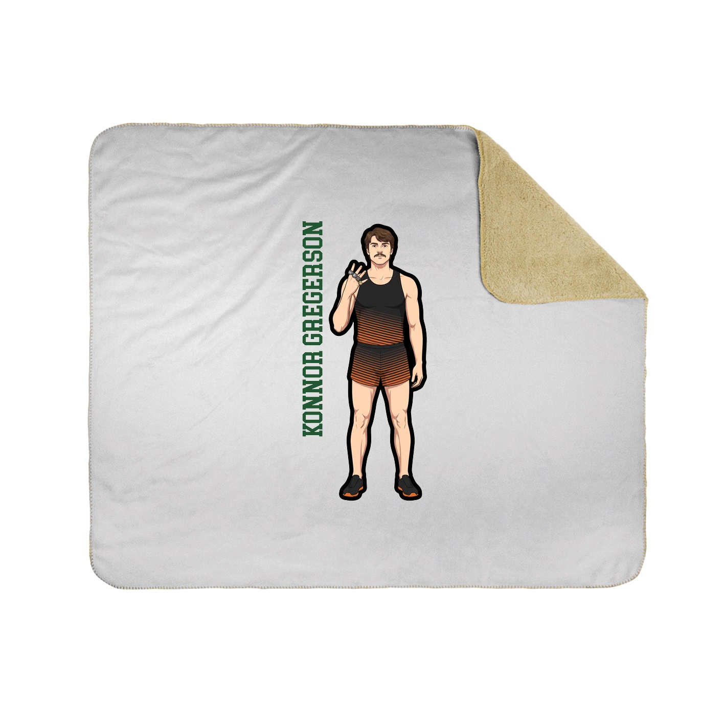 Throw Blanket — Name Vertical in White
