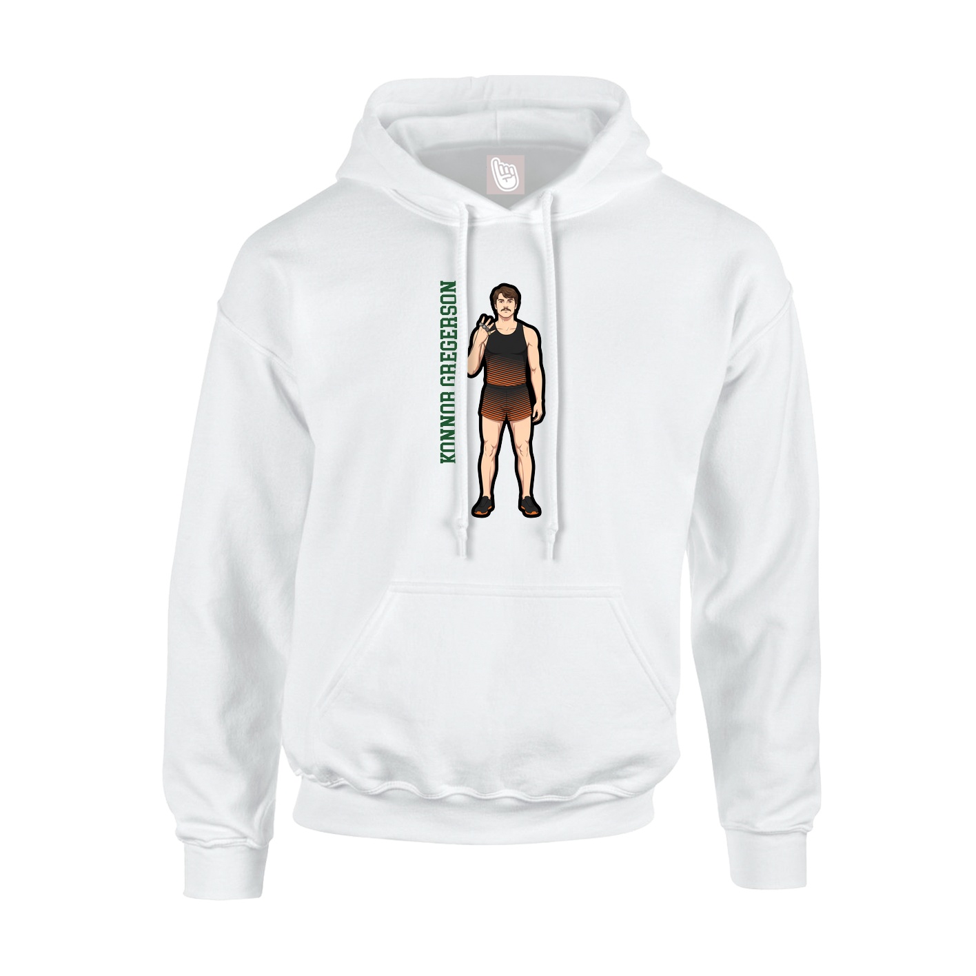 Youth Hoodie — Name Vertical in White