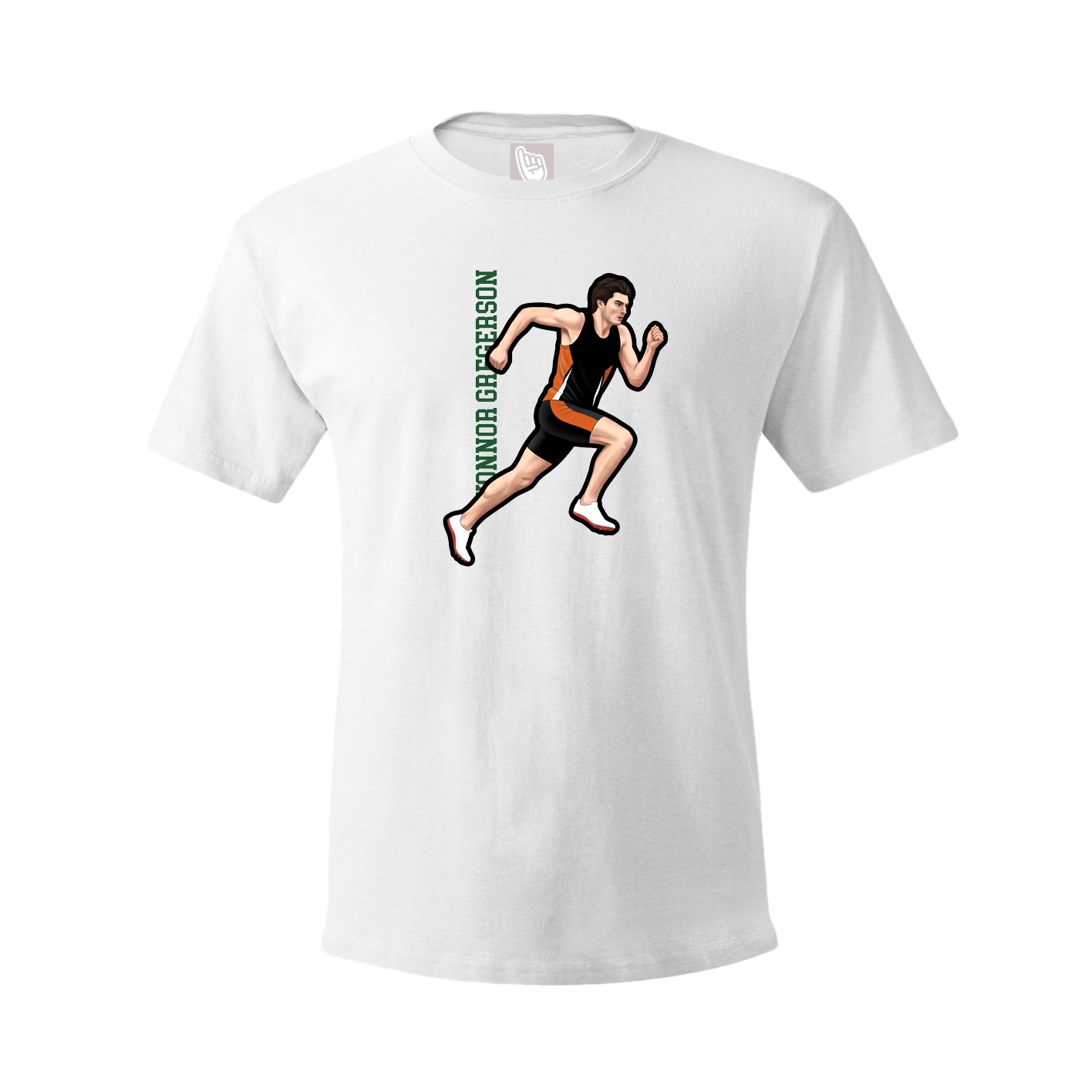 Tee — Name Vertical in White