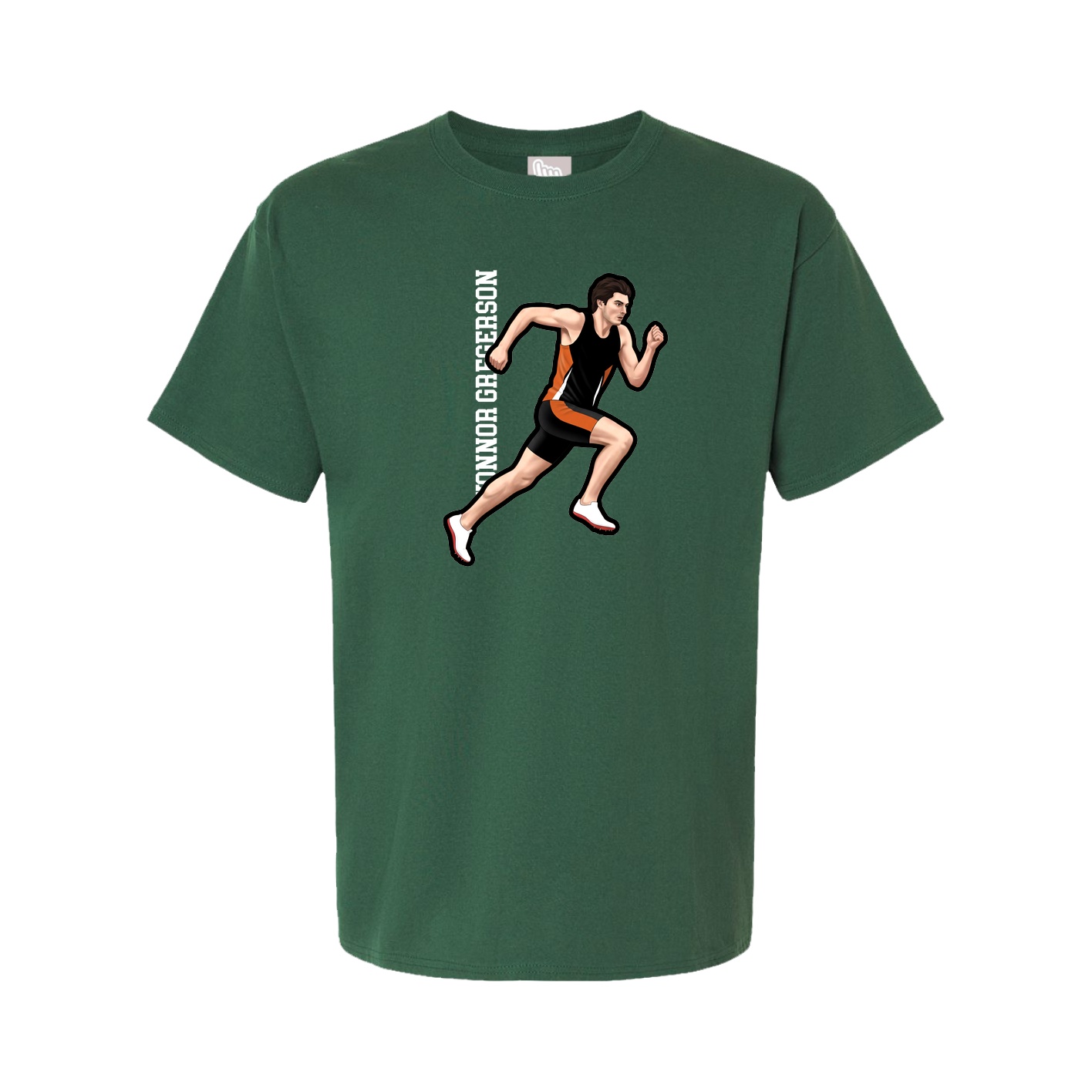 Youth Tee — Name Vertical in Green
