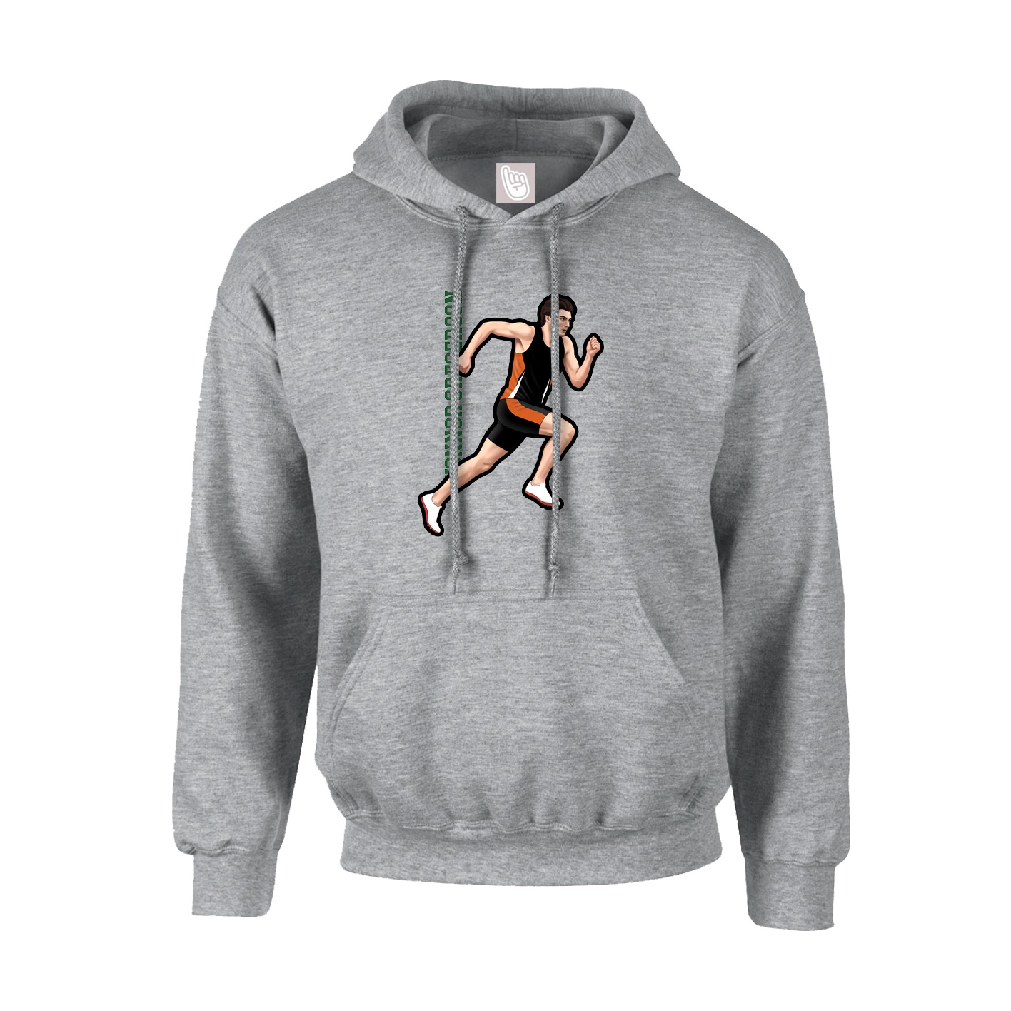 Hoodie — Name Vertical in Grey