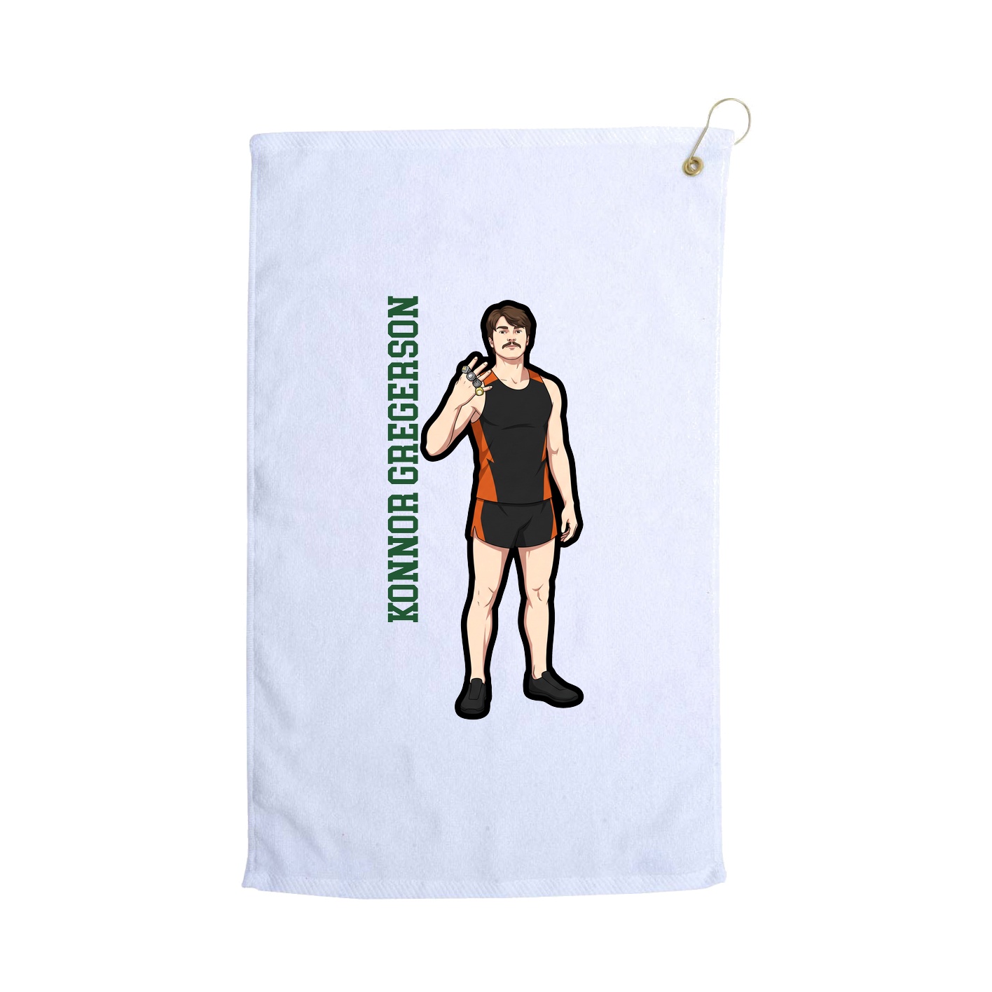 Golf Towel — Name Vertical in White