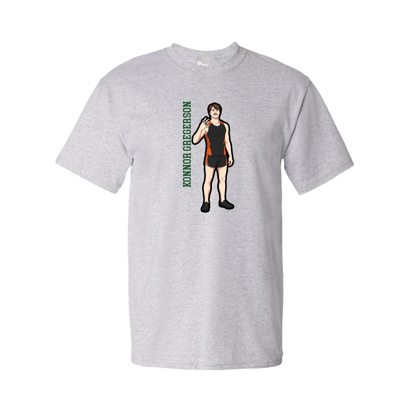 Youth Tee — Name Vertical in Grey