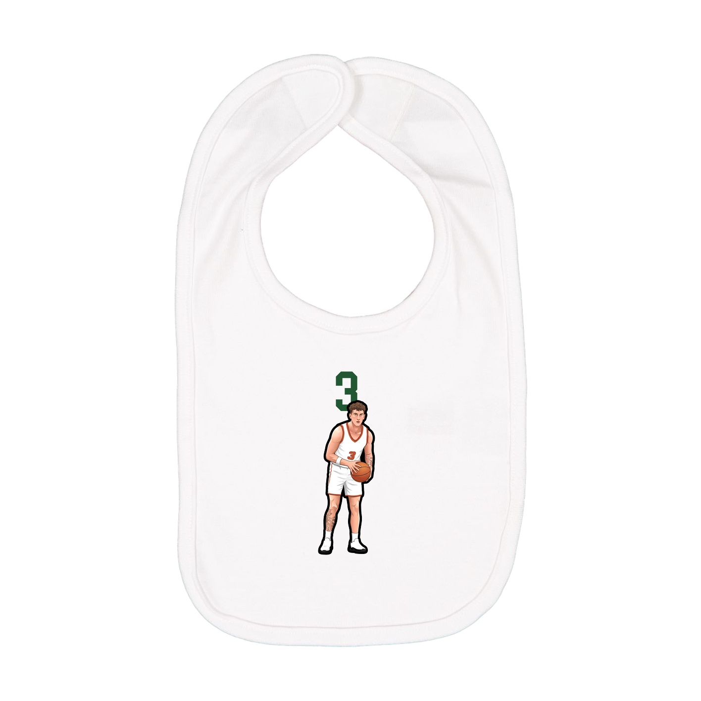 Infant Bib — Number Top in White