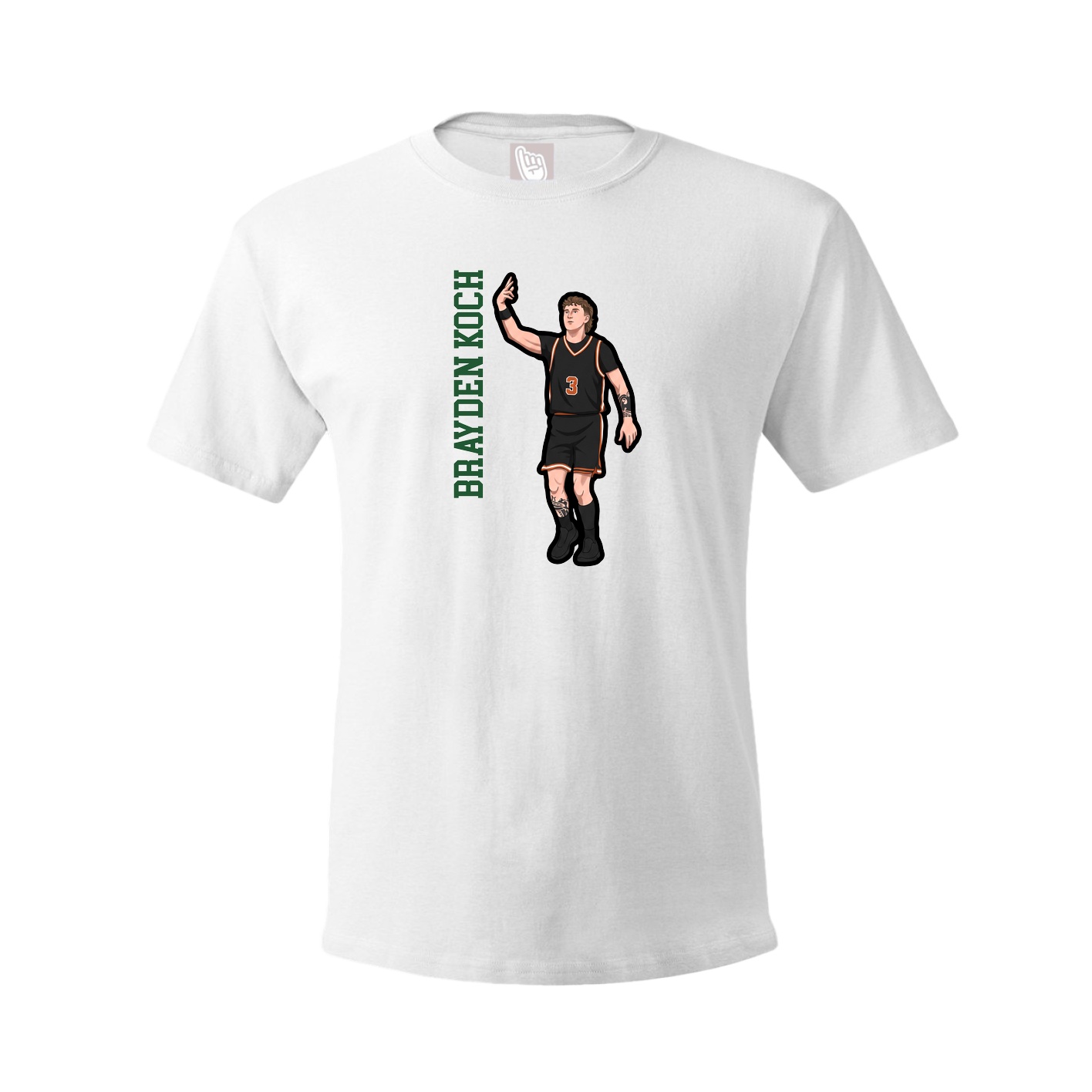 Youth Tee — Name Vertical in White