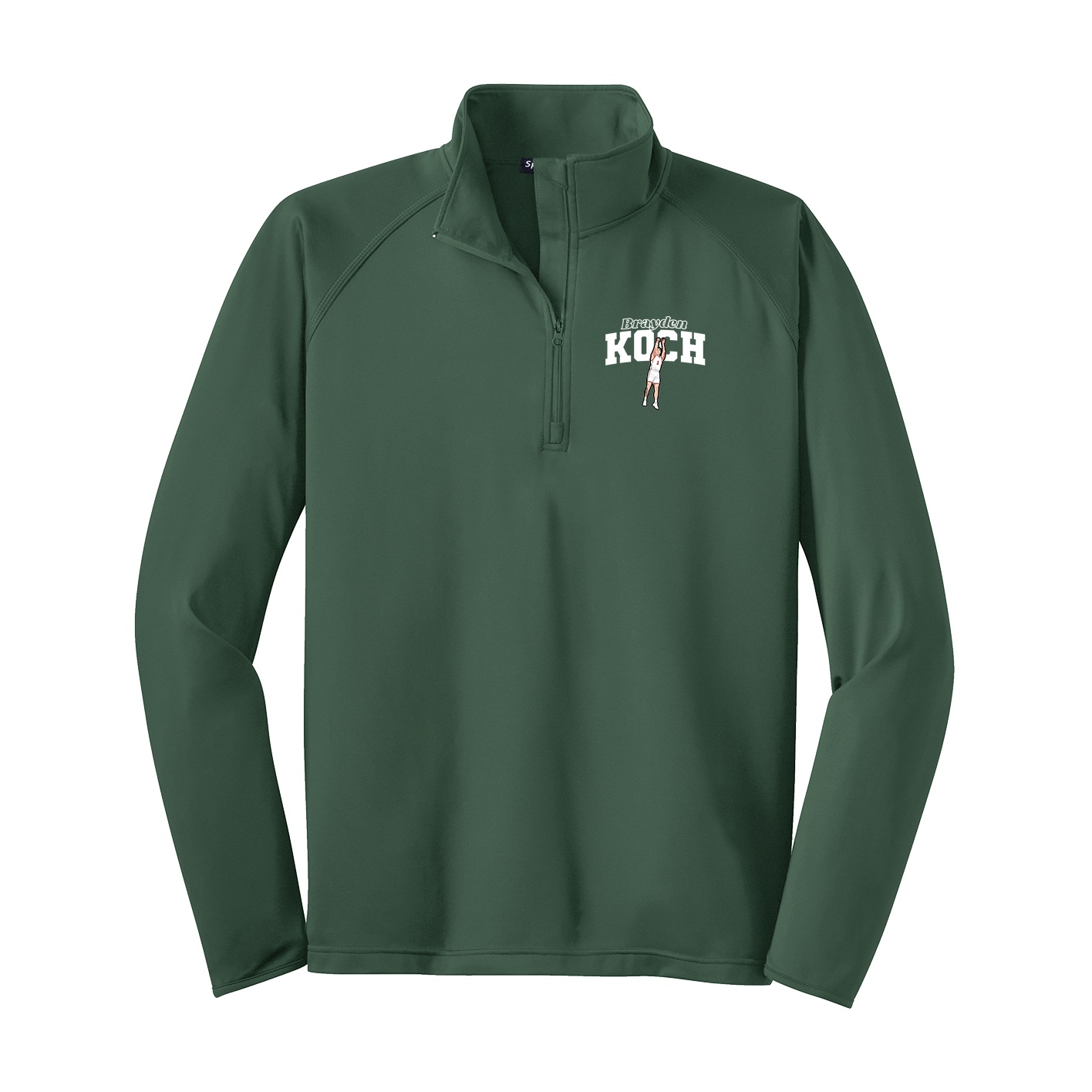Q-Zip Pullover — Name Arch in Green
