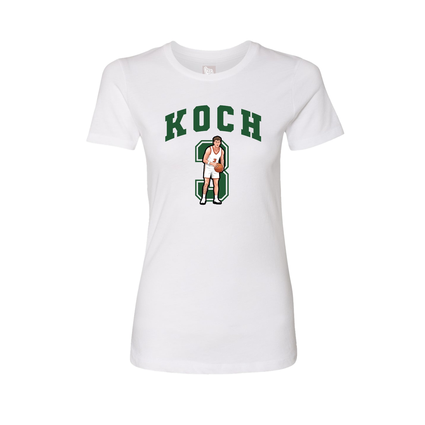 Fitted Women's Tee — Number in White