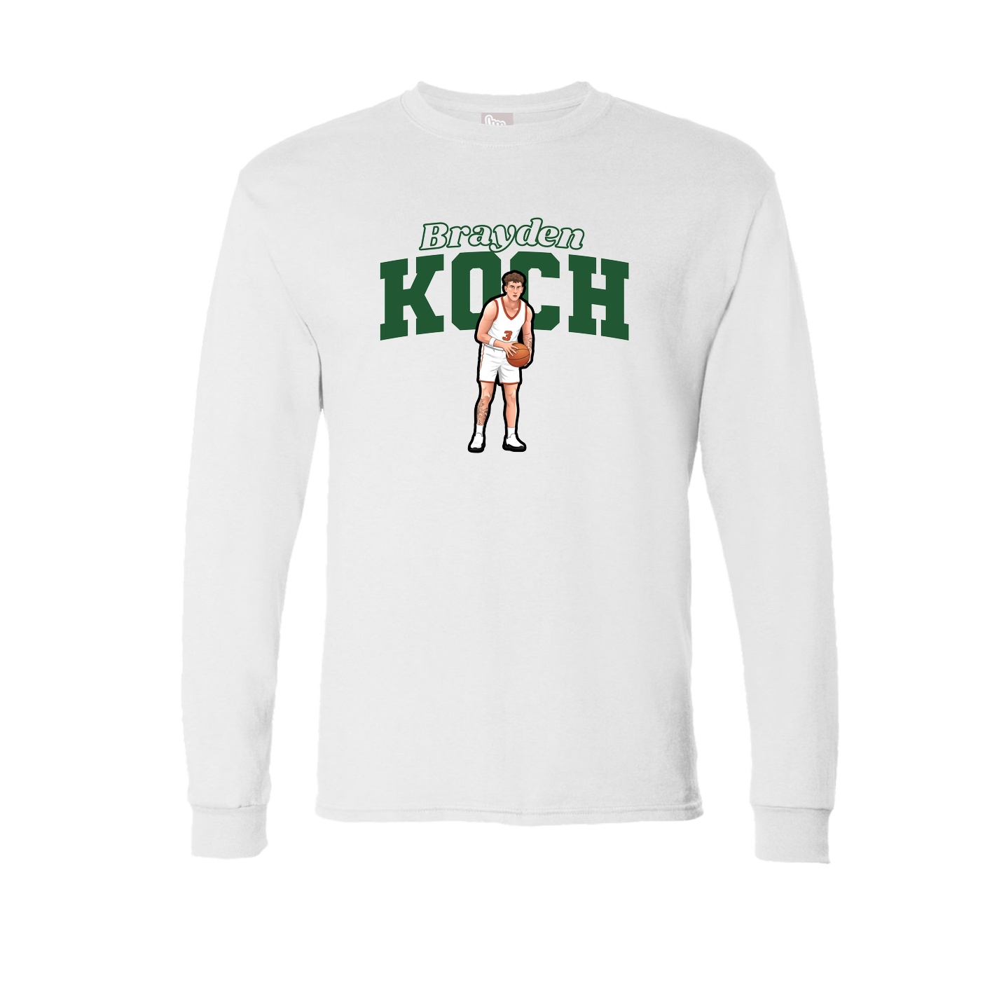 Long Sleeve Tee — Name Arch in White