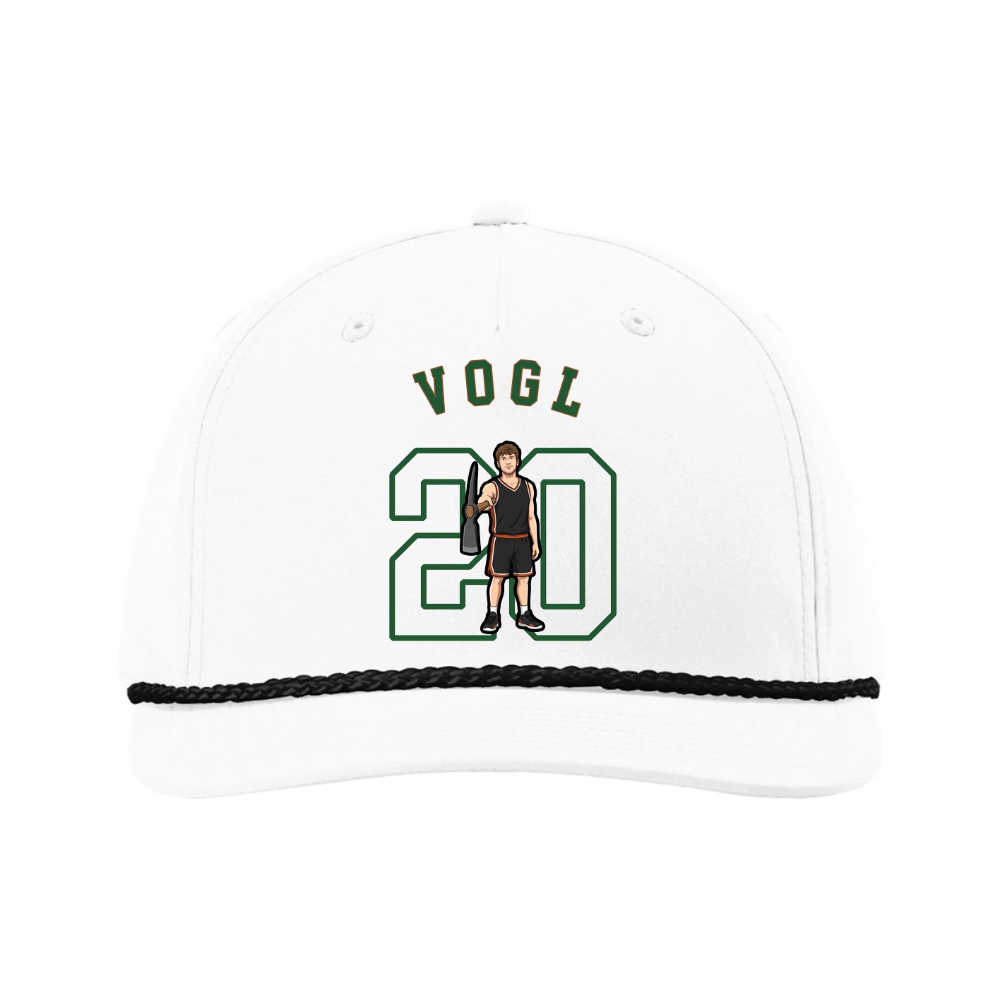 Five-Panel Classic Rope Cap — Shirsey Arch in White